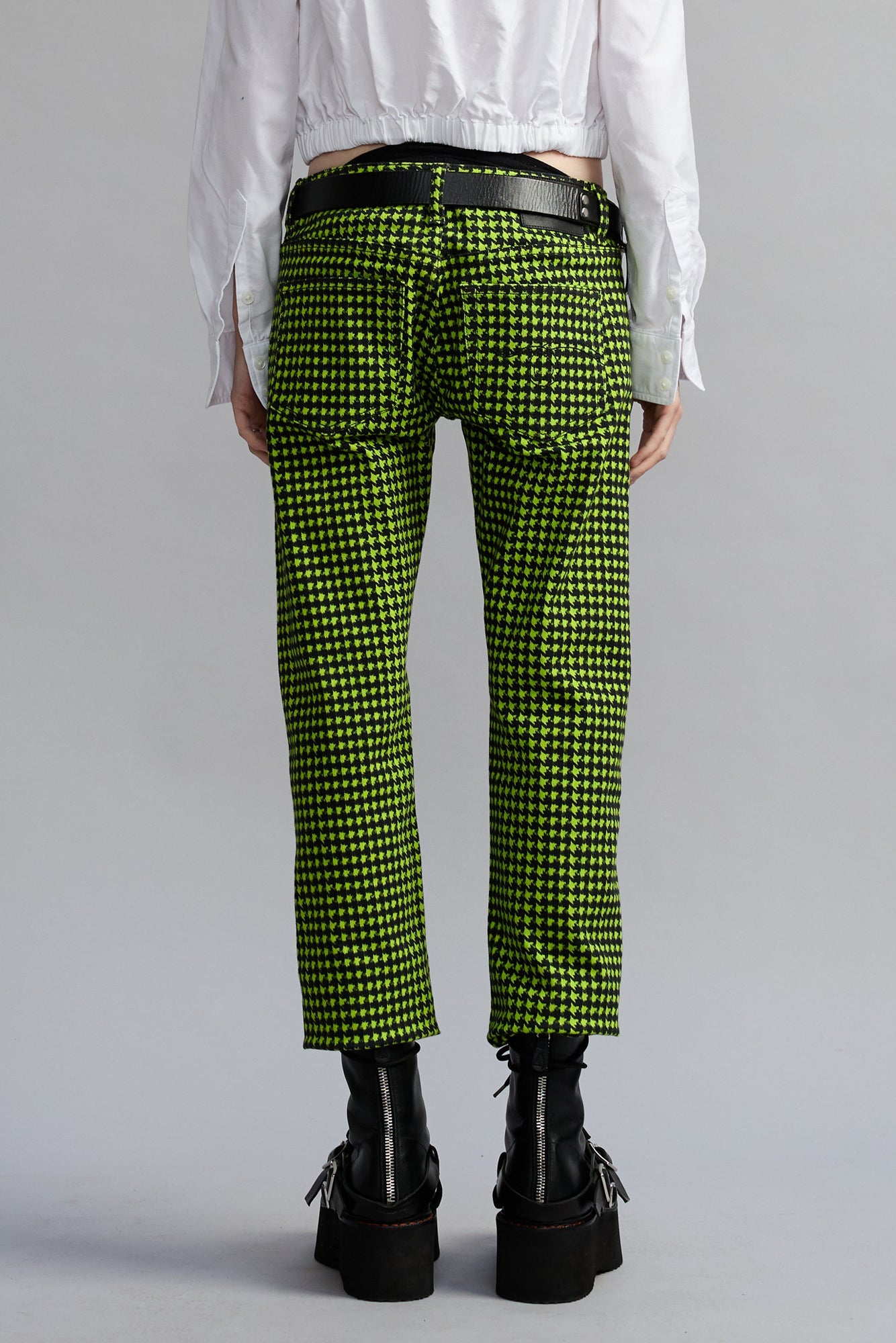 BOY STRAIGHT - NEON GREEN HOUNDSTOOTH - R13
