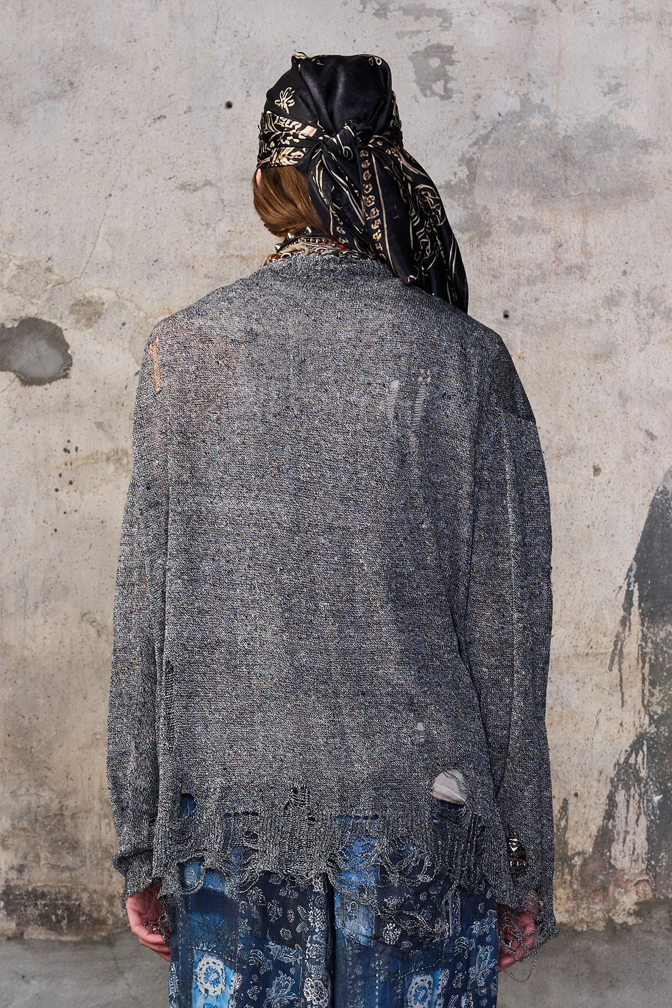 BOYFRIEND CARDIGAN - BLACK MULTI - R13