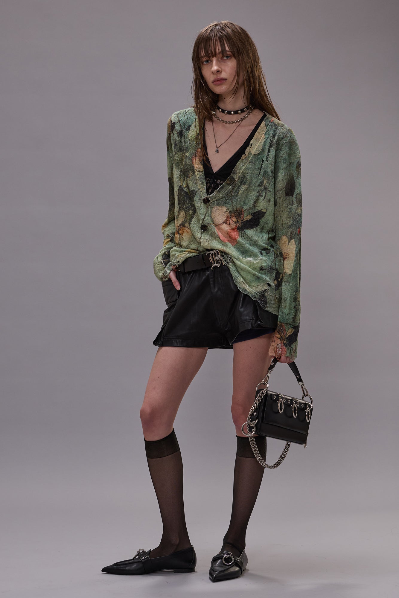 BOYFRIEND CARDIGAN - TURQUOISE FLORAL - R13