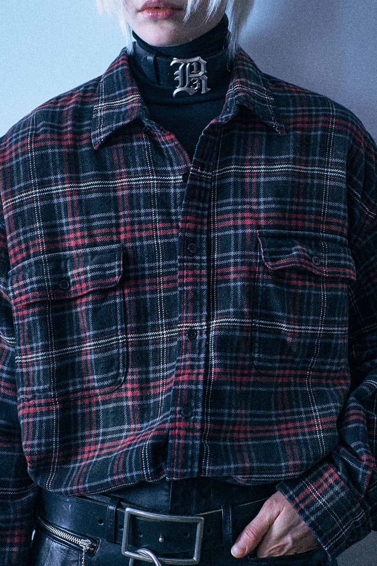 Boyfriend Shirt - Black Red Plaid - R13