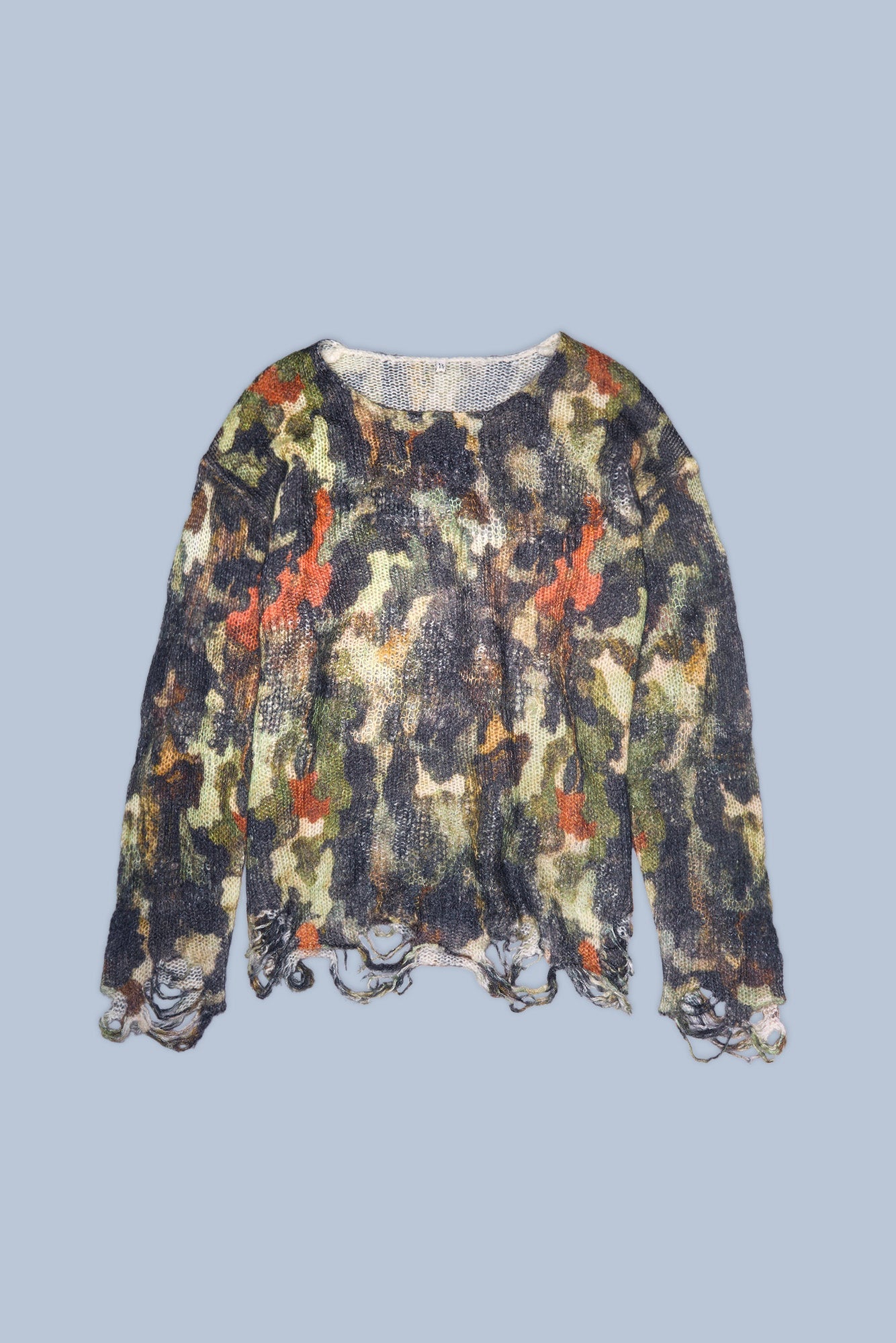 BOYFRIEND SWEATER WITH CAST-OFF NECK - LIGHT CAMO GREEN - R13