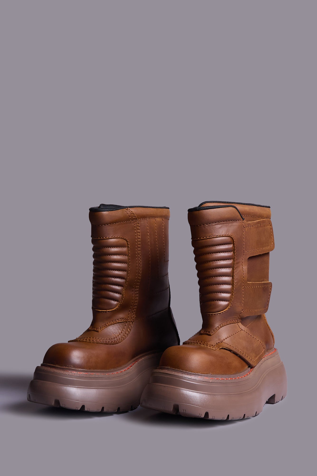 CHUNKY RACING BOOT - BROWN - R13