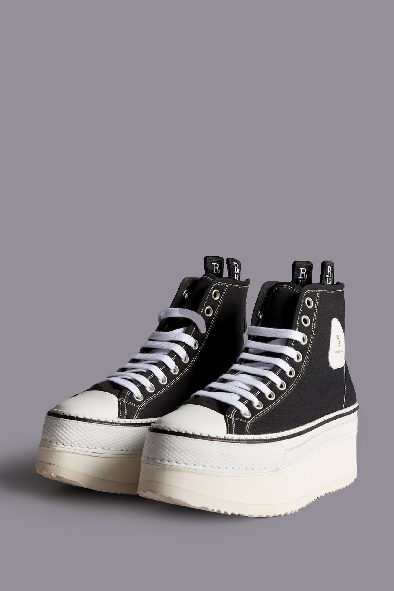 COURTNEY PLATFORM HIGH TOP SNEAKER - BLACK - R13