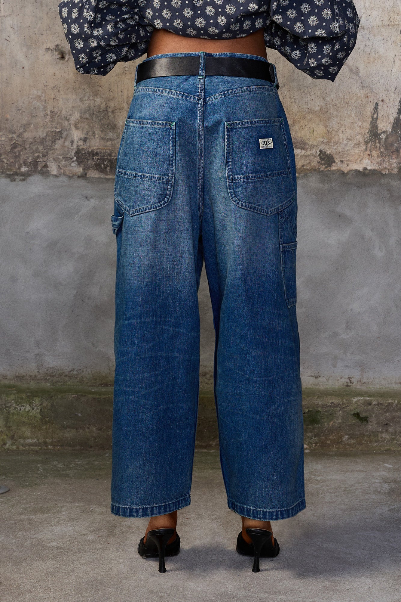 CROP WIDE LEG CARPENTER - DEPOT BLUE - R13