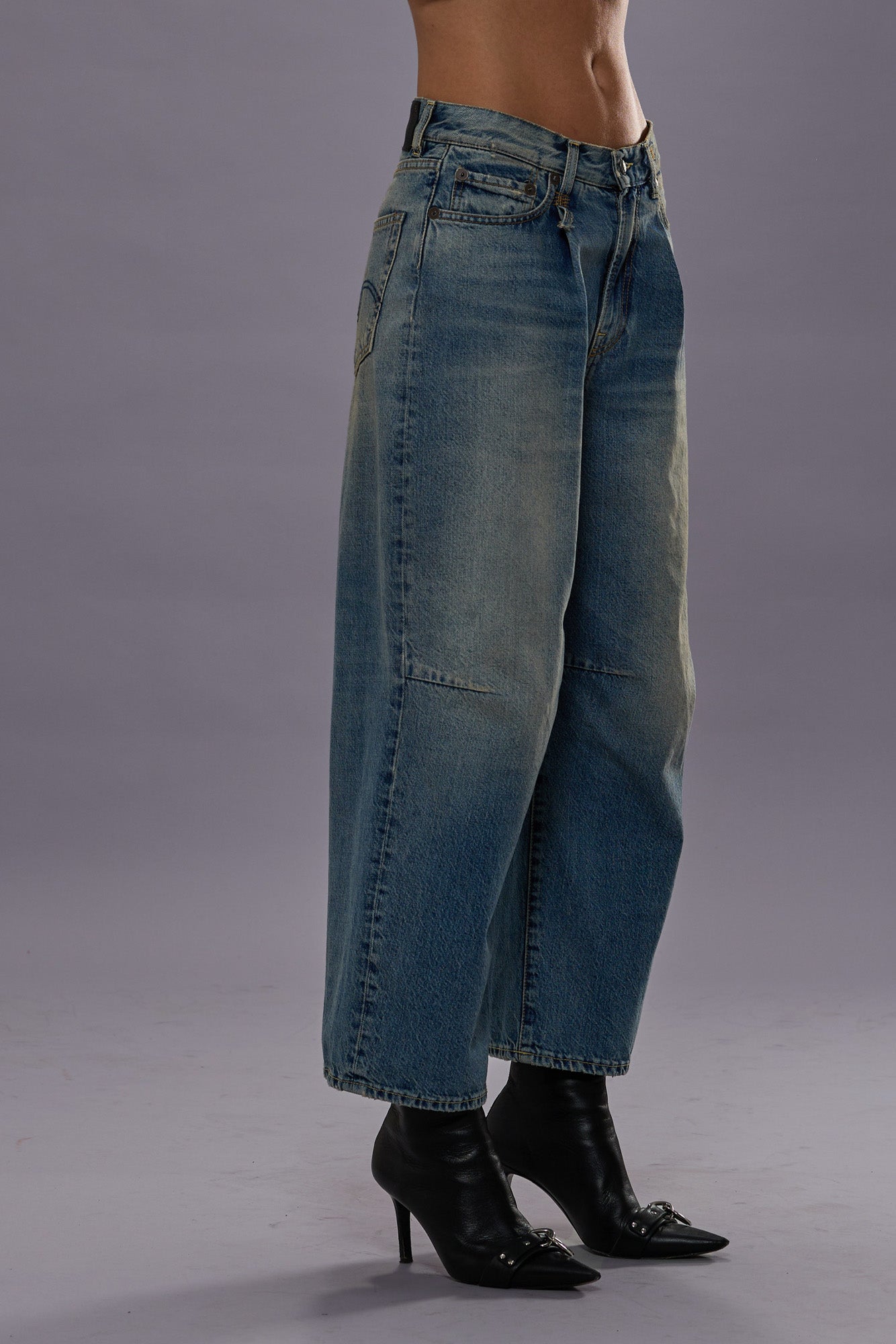 CROP WIDE LEG JEAN - VEILED BLUE - R13