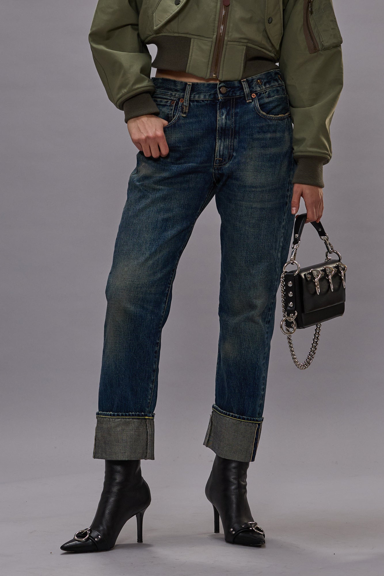CUFFED BOYFRIEND JEAN - ADELAIDE SELVEDGE BLUE - R13