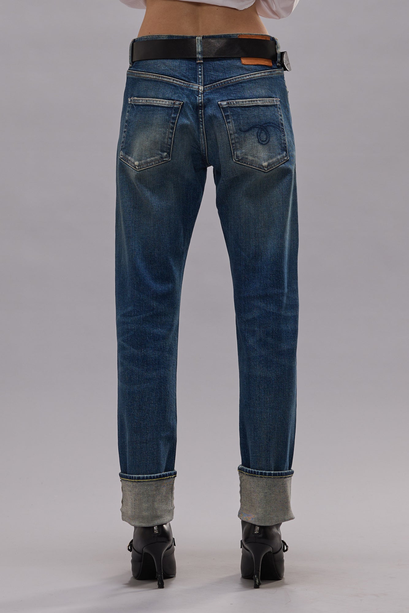 CUFFED ROMEO JEAN - ABYSS SELVEDGE BLUE STRETCH - R13