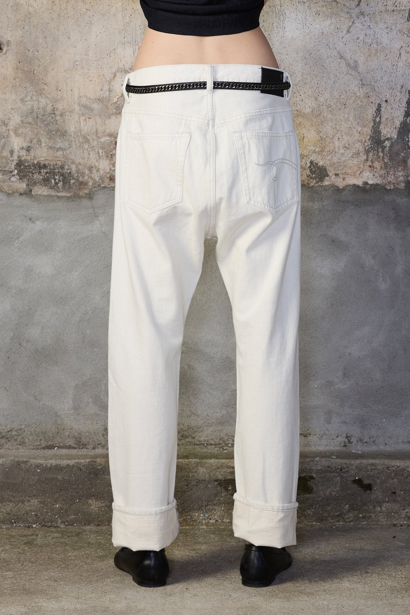 CUFFED TAILORED DROP - CEMENT WHITE - R13