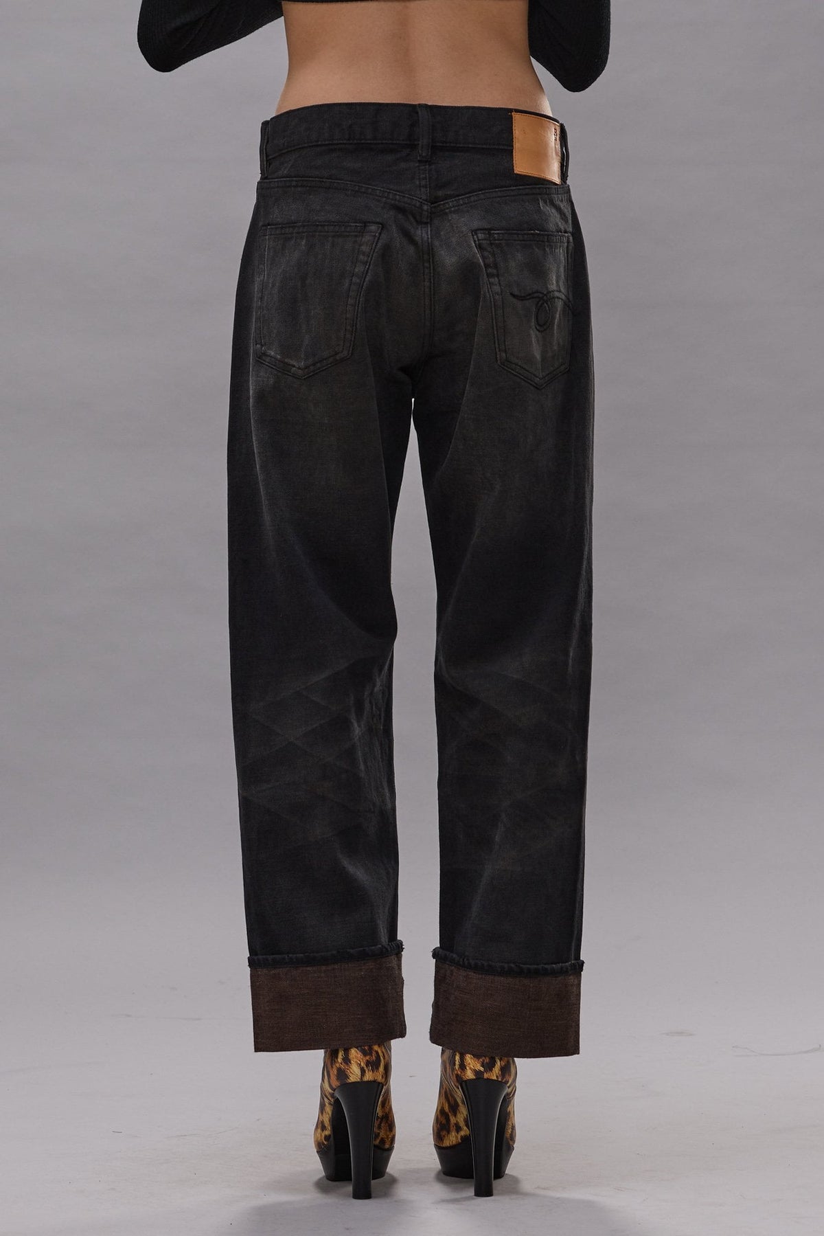 Cuffed X-Boyfriend Jean - Rust Black Selvedge - R13