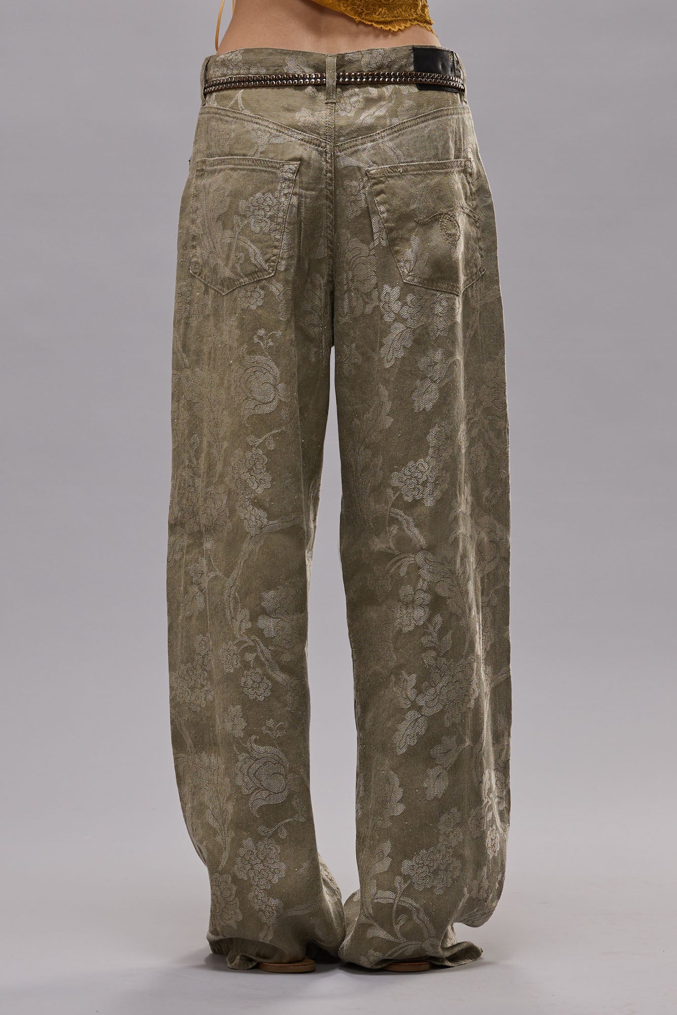DAMON PLEATED TROUSER - OLIVE FLORAL - R13