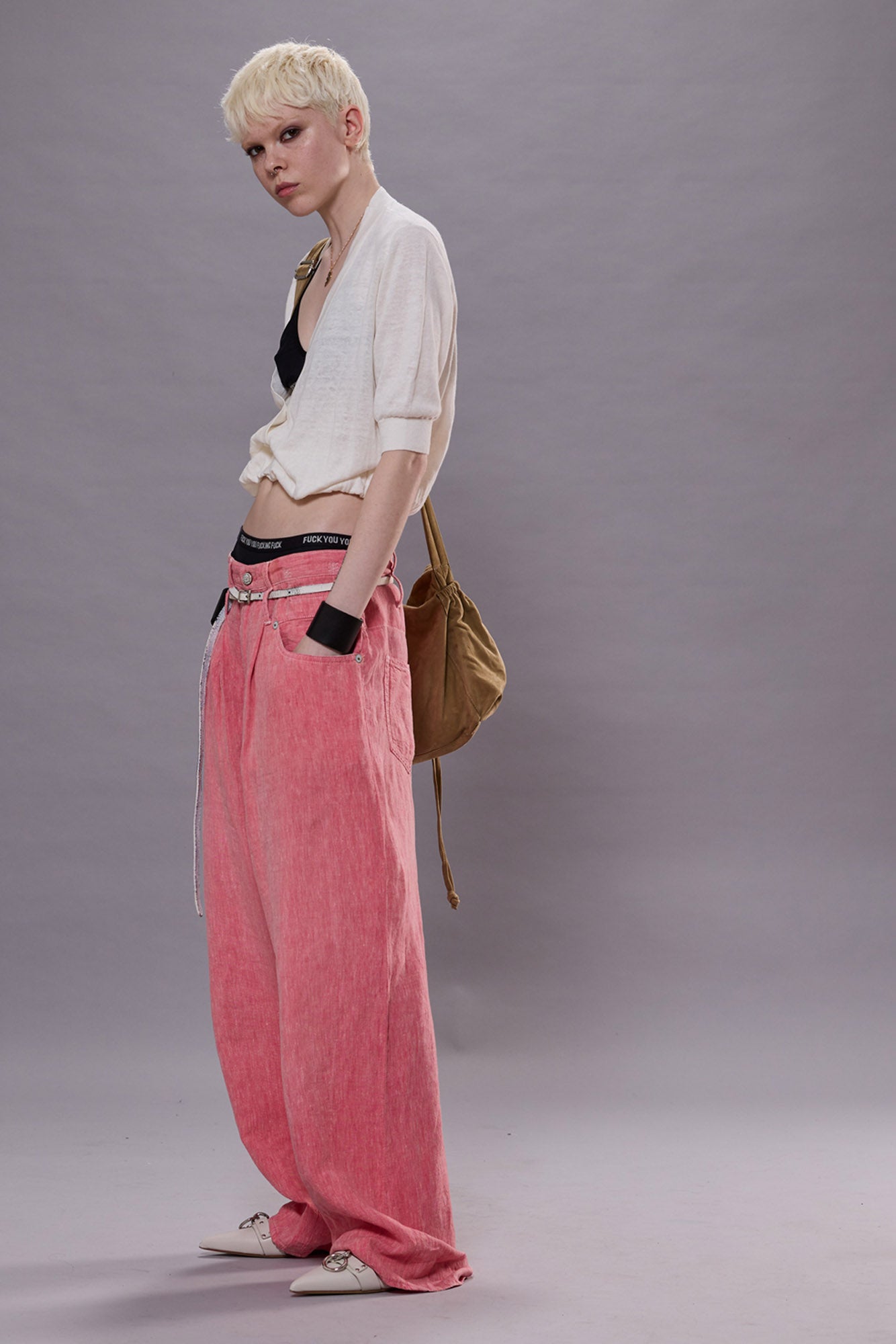 DOUBLE LOOP VENTI JEAN - CORAL LINEN CHAMBRAY - R13