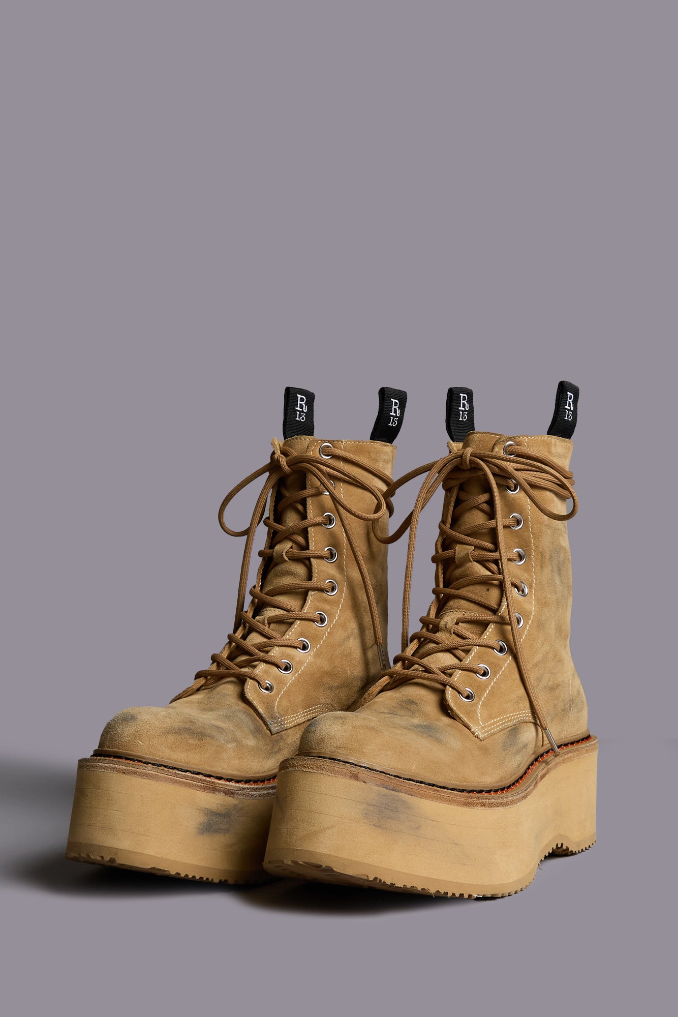 DOUBLE STACK BOOTS - KHAKI - R13