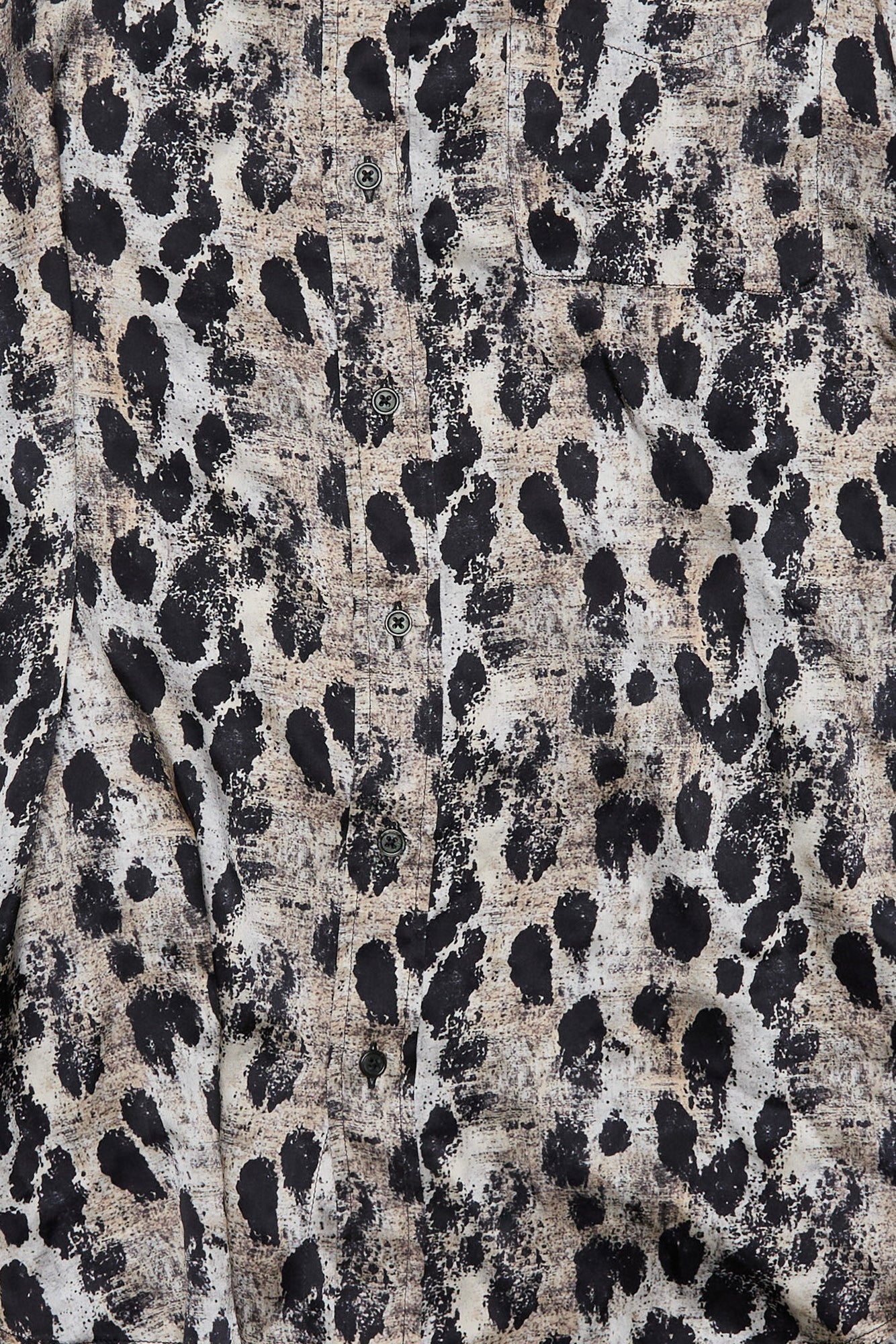 DROP NECK SHIRT - BLACK SILVER LEOPARD - R13