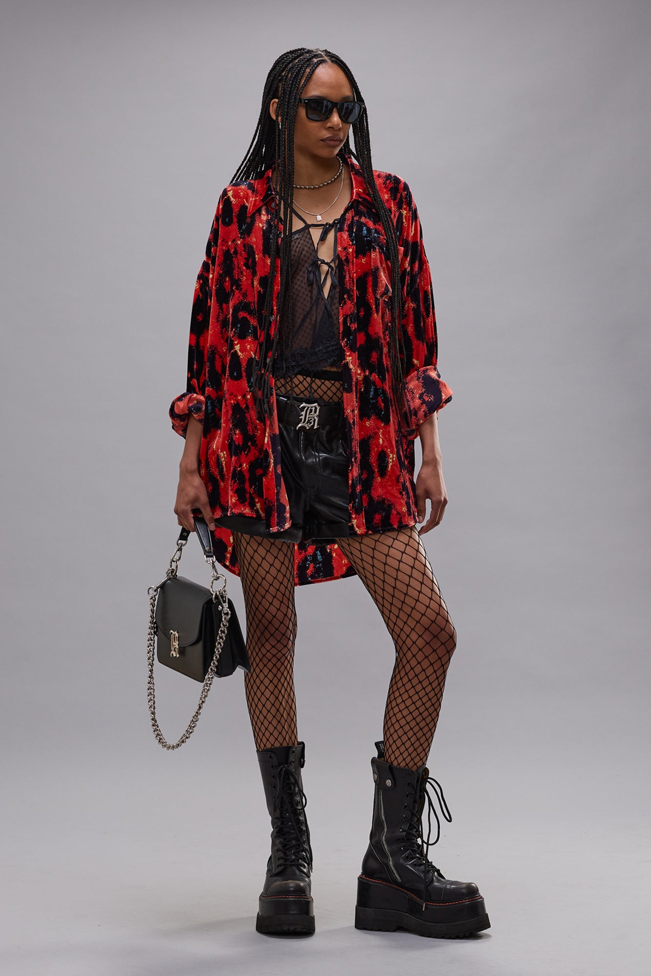 DROP NECK SHIRT - RED LEOPARD - R13