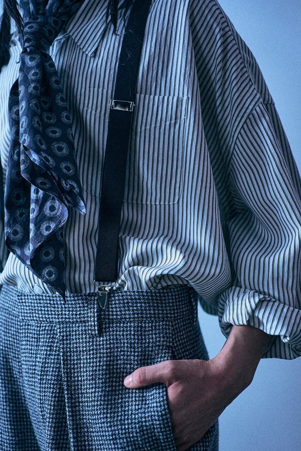 Drop Neck Shirt - White And Black Stripe - R13