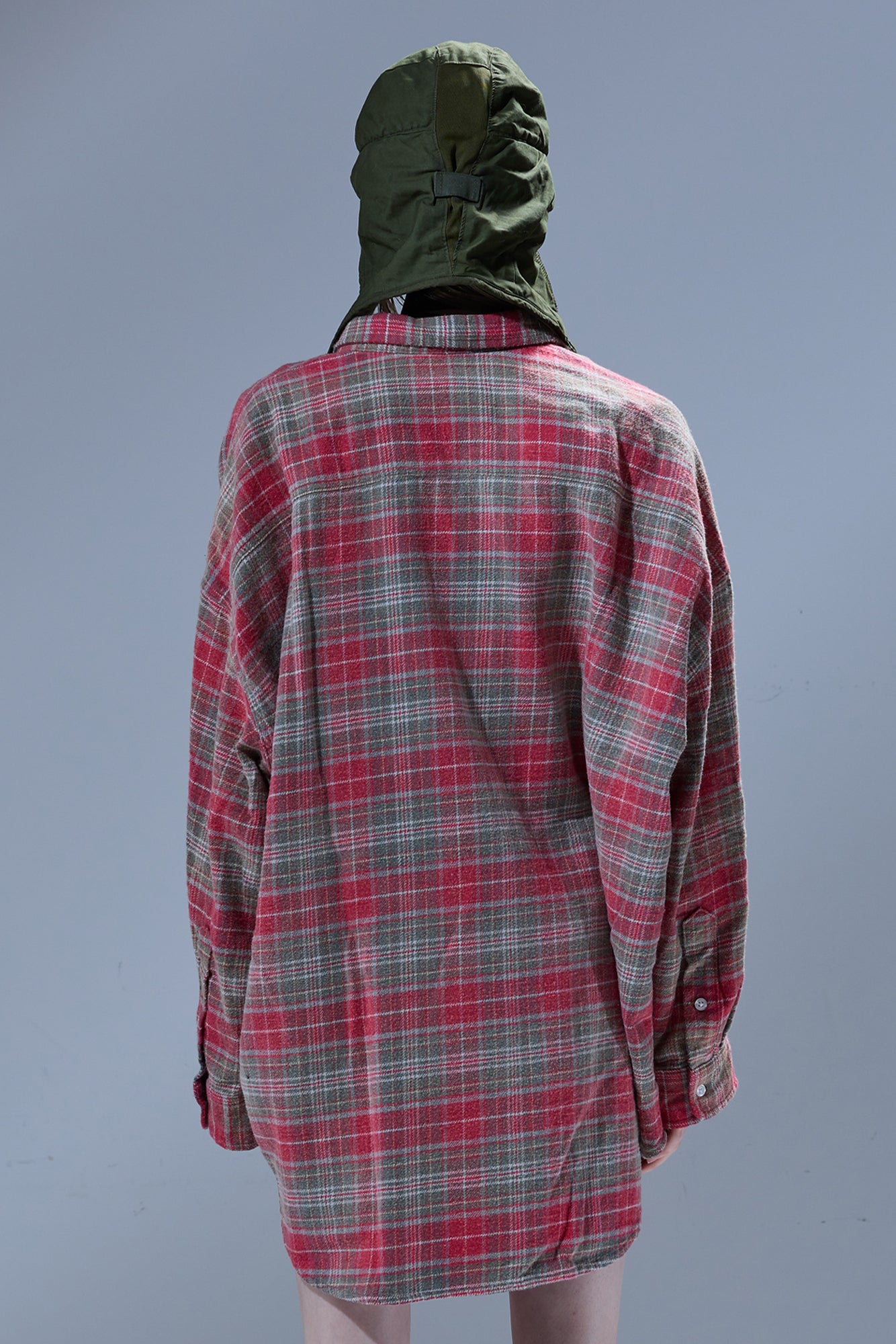 DROP NECK WORKSHIRT - PINK / TEAL PLAID - R13