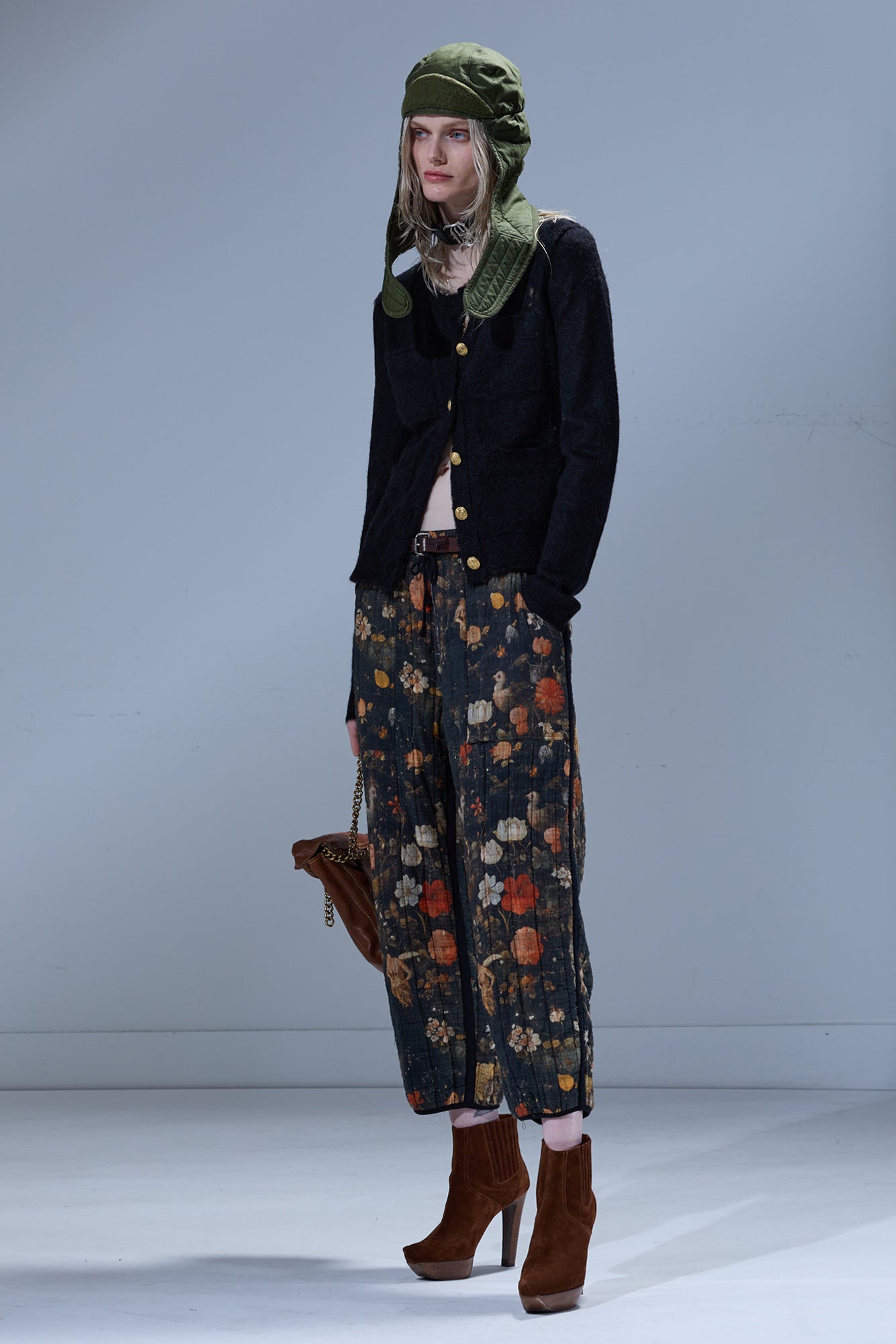 ELONGATED SHRUNKEN CREWNECK CARDIGAN - BLACK - R13