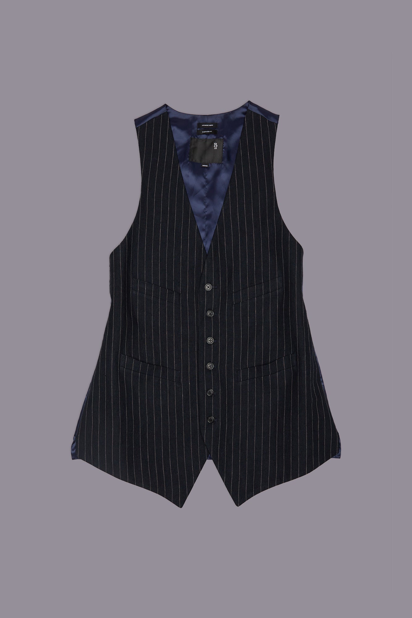 ELONGATED VEST - DARK NAVY STRIPE - R13