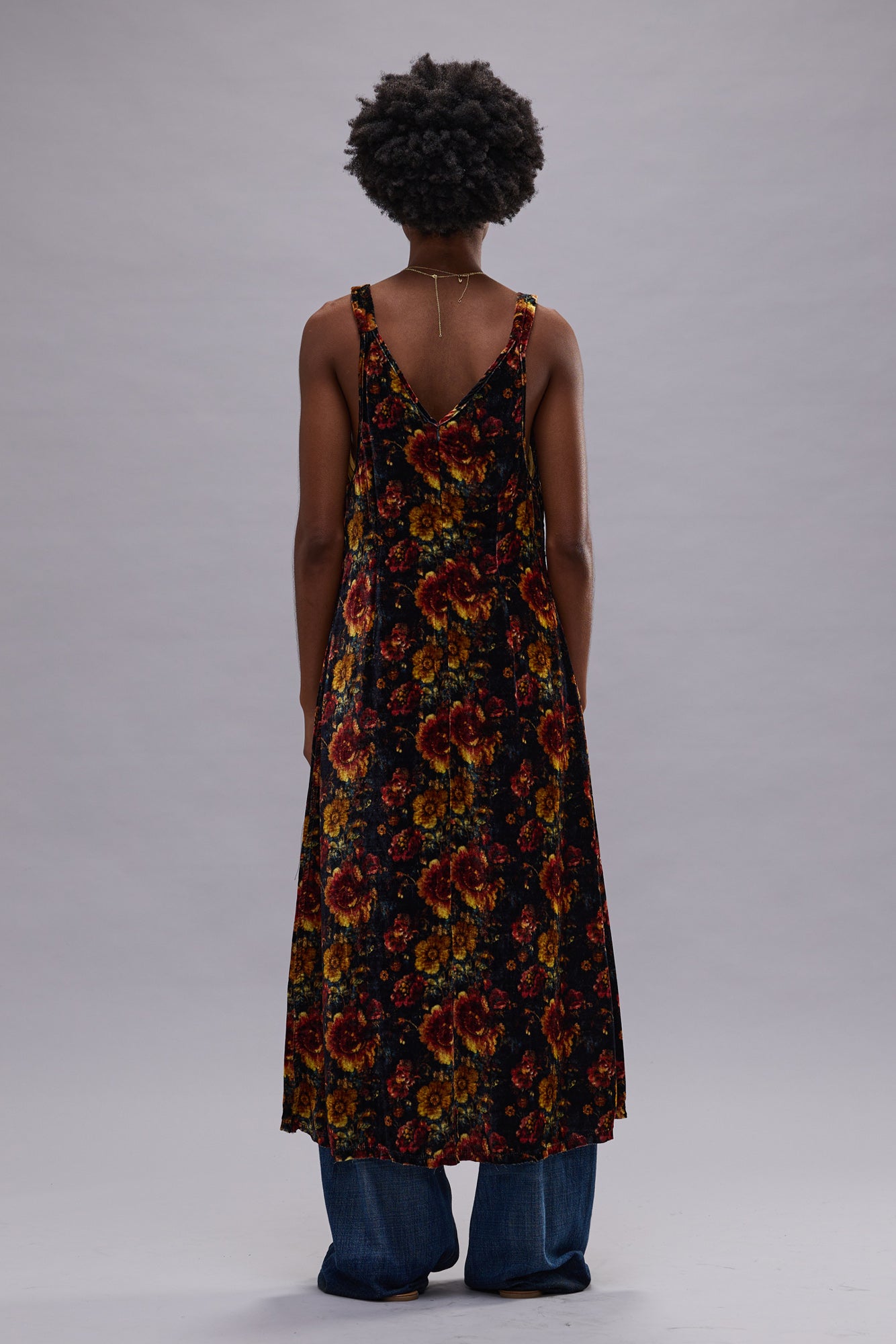 GRUNGE SLIP DRESS - ORANGE MULTI FLORAL - R13