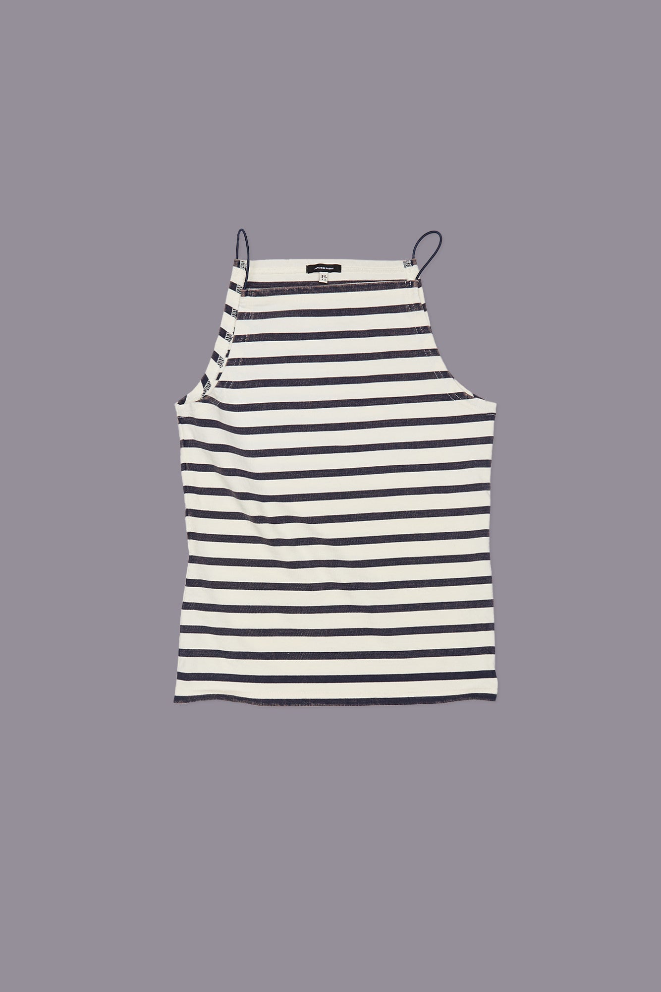 HALTER STRIPE TEE - NAVY/ECRU WIDE STRIPE - R13