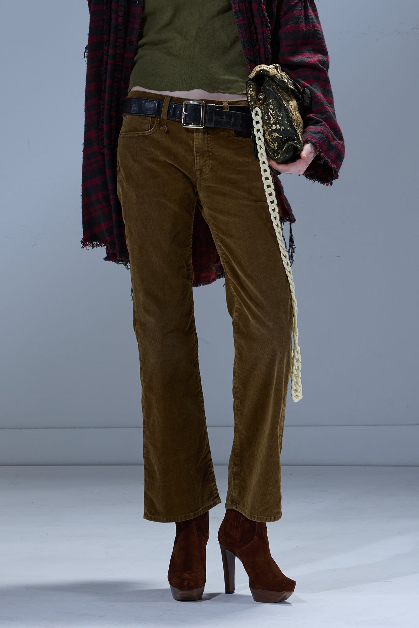 JOAN KICK FLARE JEAN - GOLDEN BROWN STRETCH CORD - R13