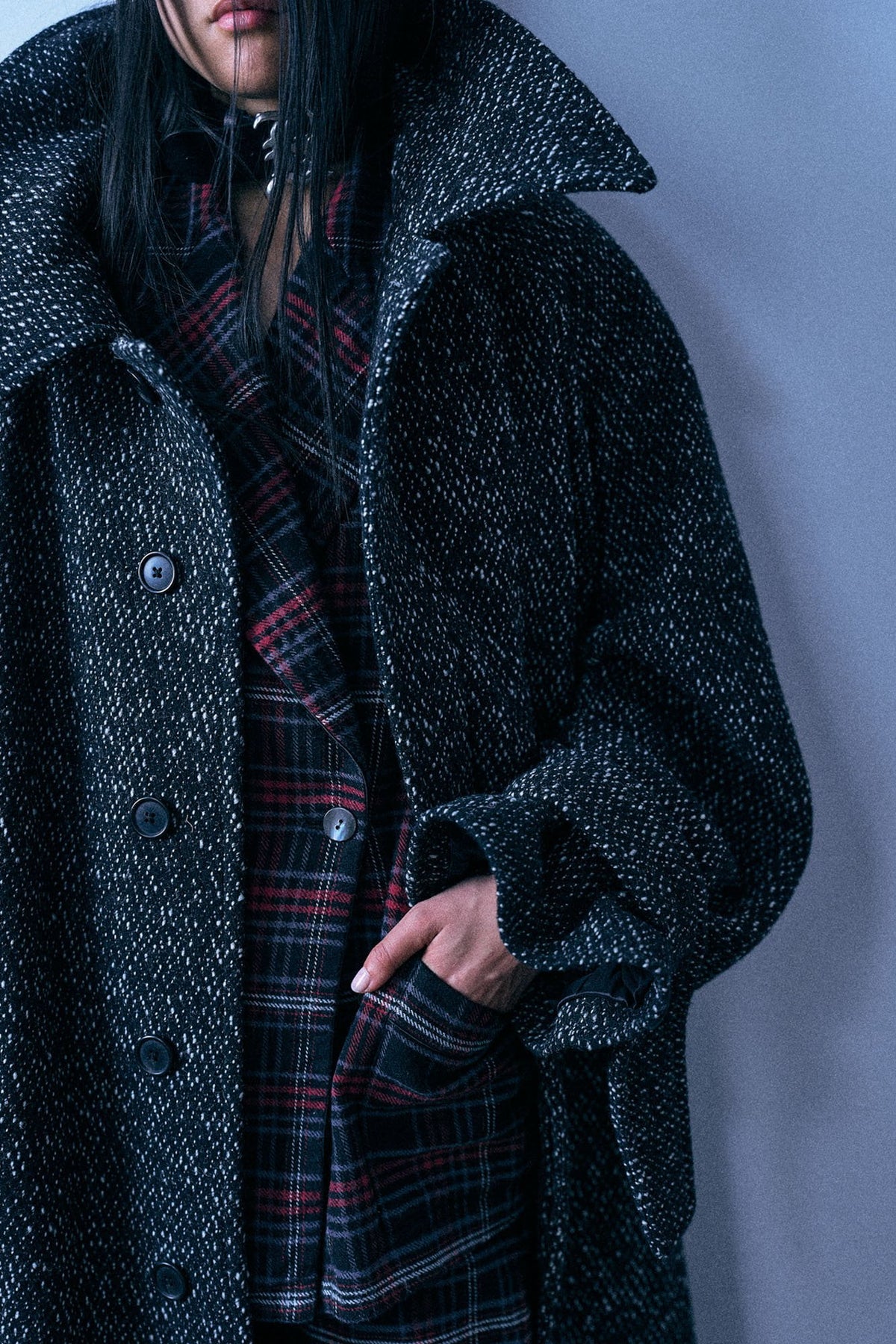 Jumbo Coat - Marled Black - R13