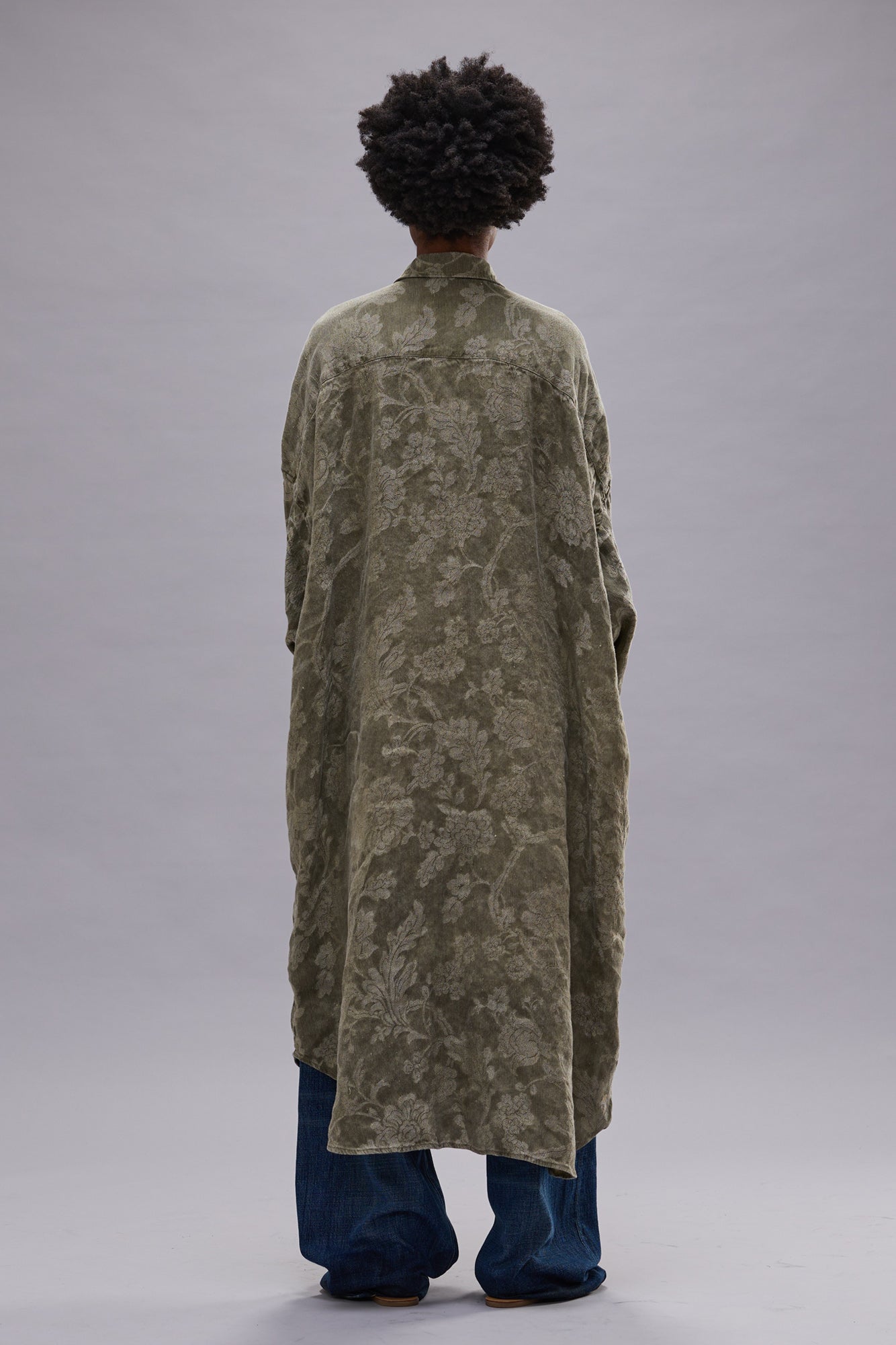 JUMBO SHIRTDRESS - OLIVE FLORAL - R13