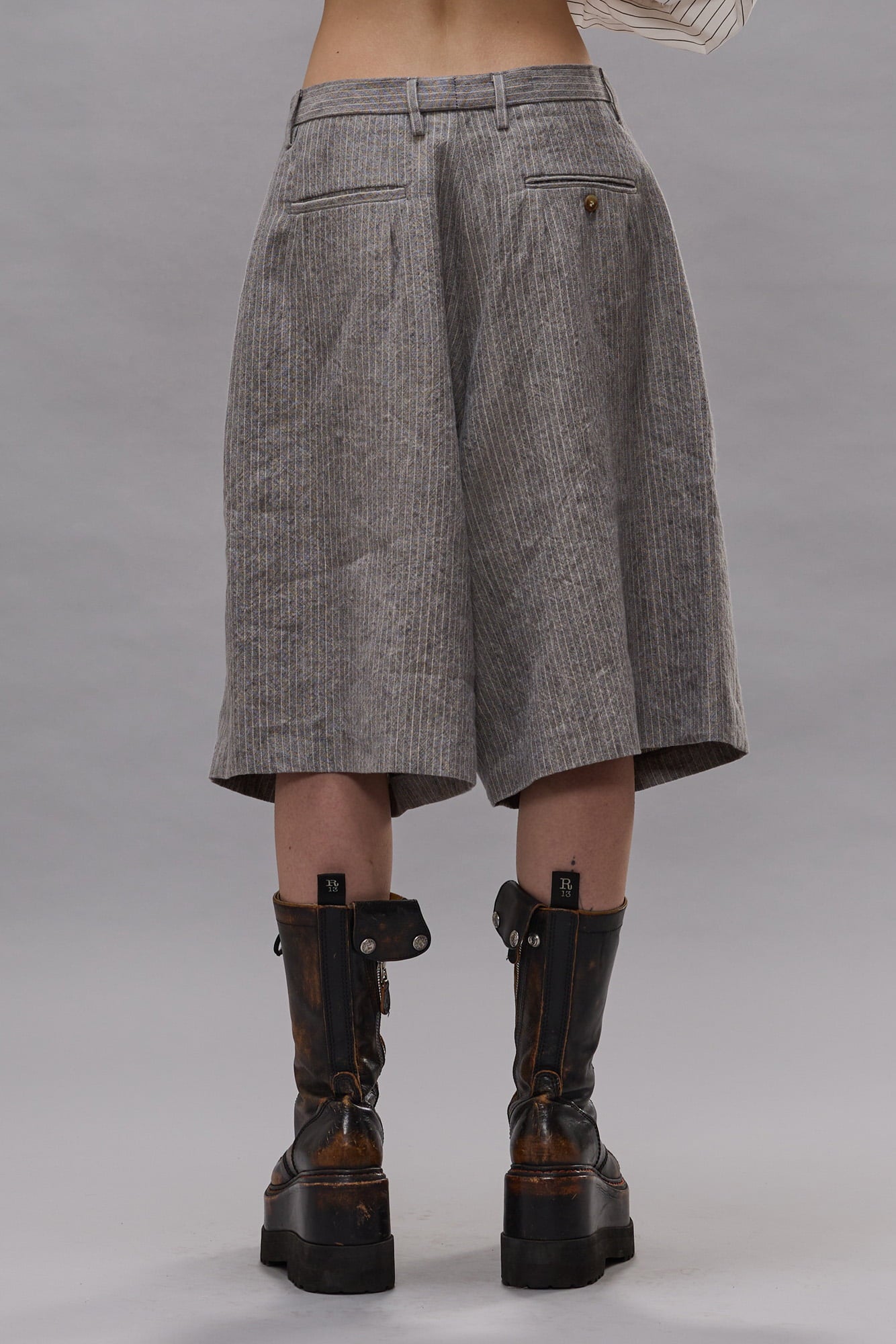 Jumbo Tailored Short - Light Grey Stripe - R13