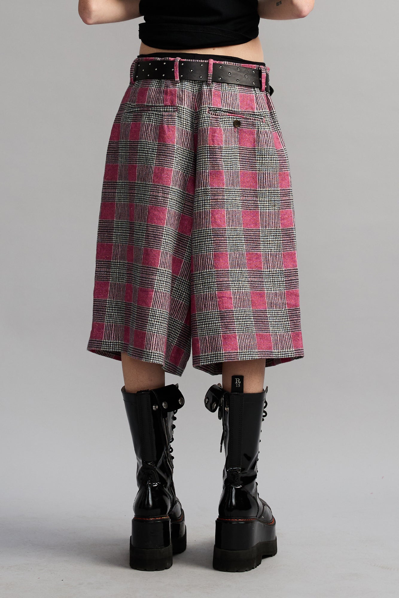 Jumbo Tailored Short - Pink Glen Plaid - R13