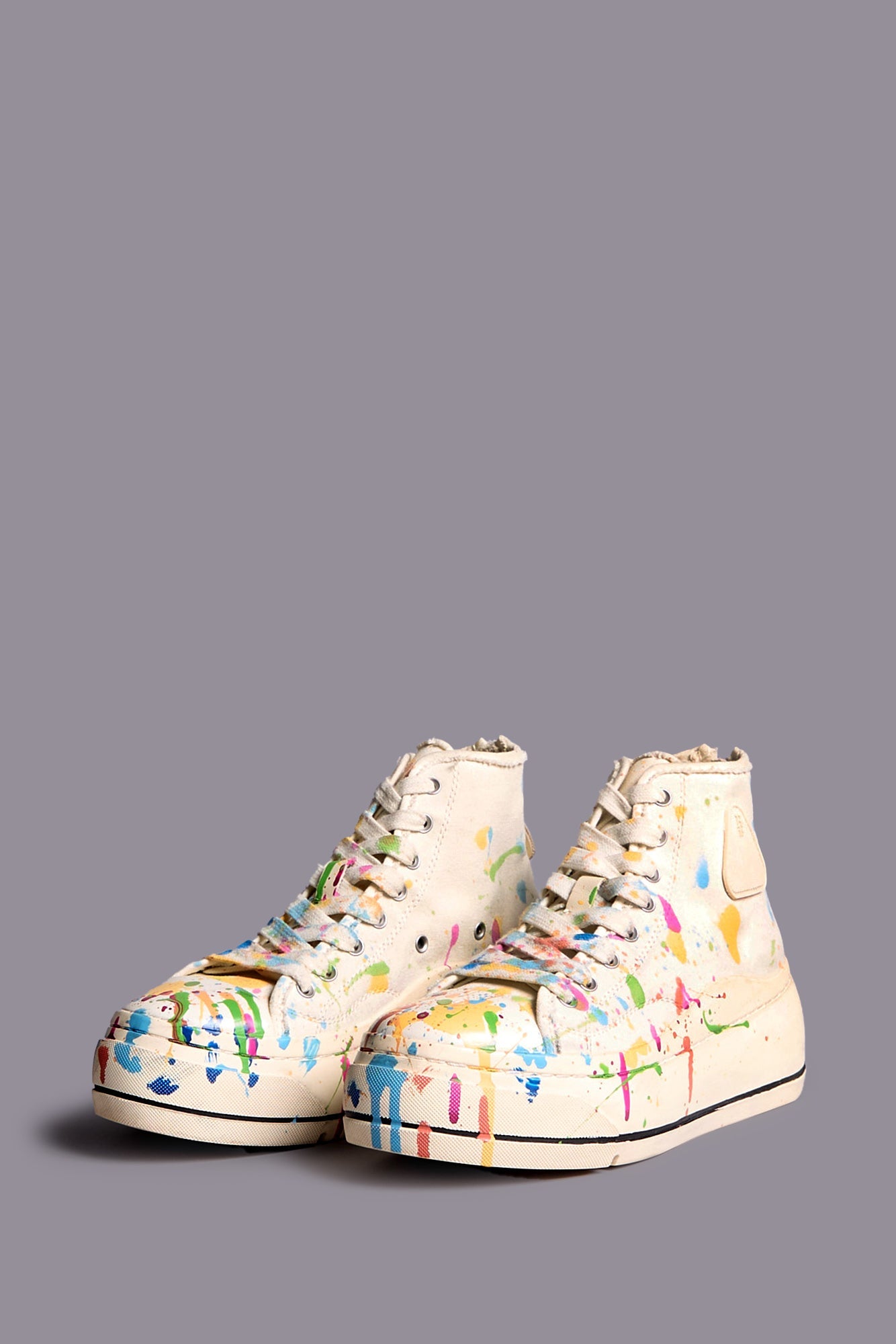 KURT HIGH TOP SNEAKER - ECRU PAINT SPLATTER - R13