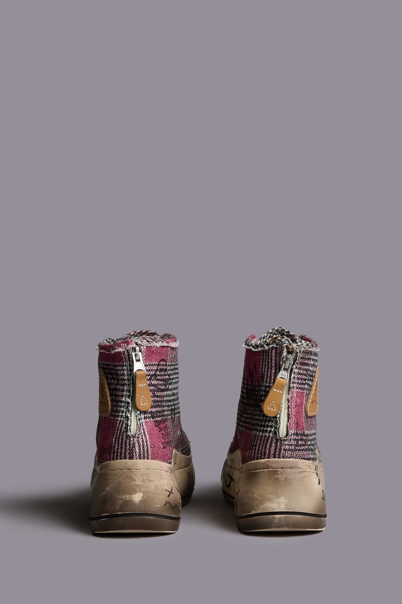 Kurt High Top Sneaker - Pink Glen Plaid W Graffiti - R13