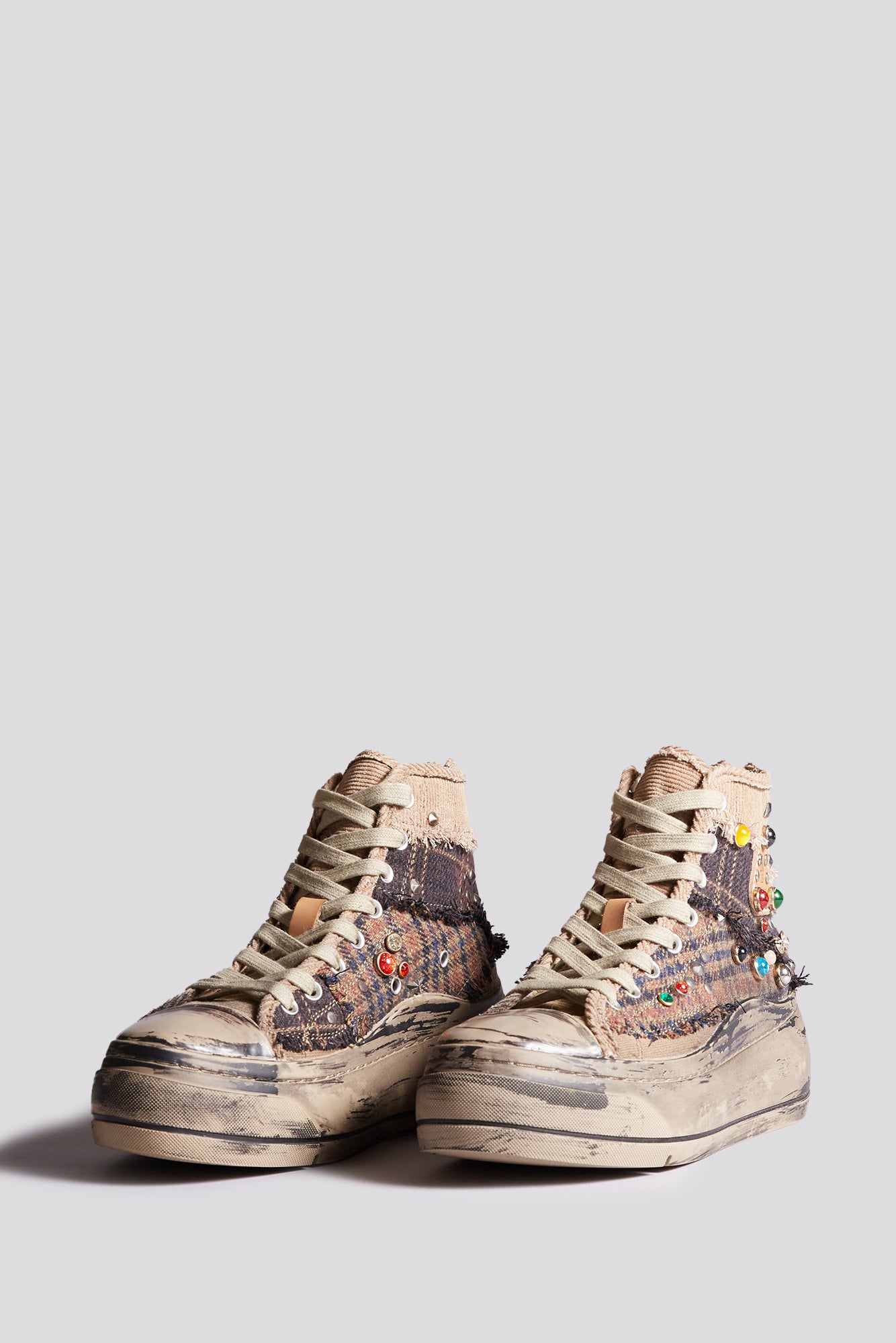 Kurt High Top Sneaker - Plaid Patchwork - R13