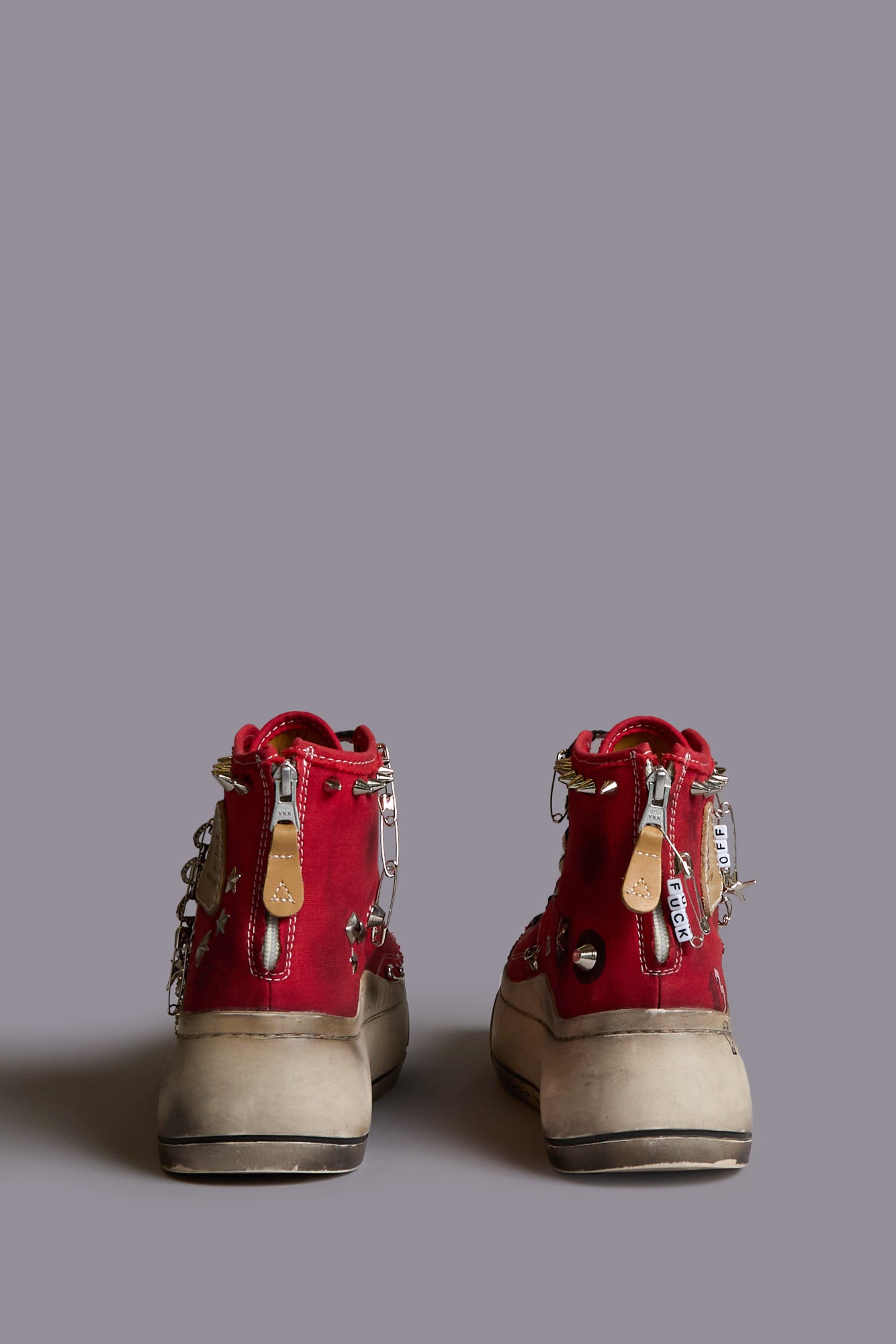KURT HIGH TOP SNEAKER - RED STUDS WITH GRAFFITI - R13