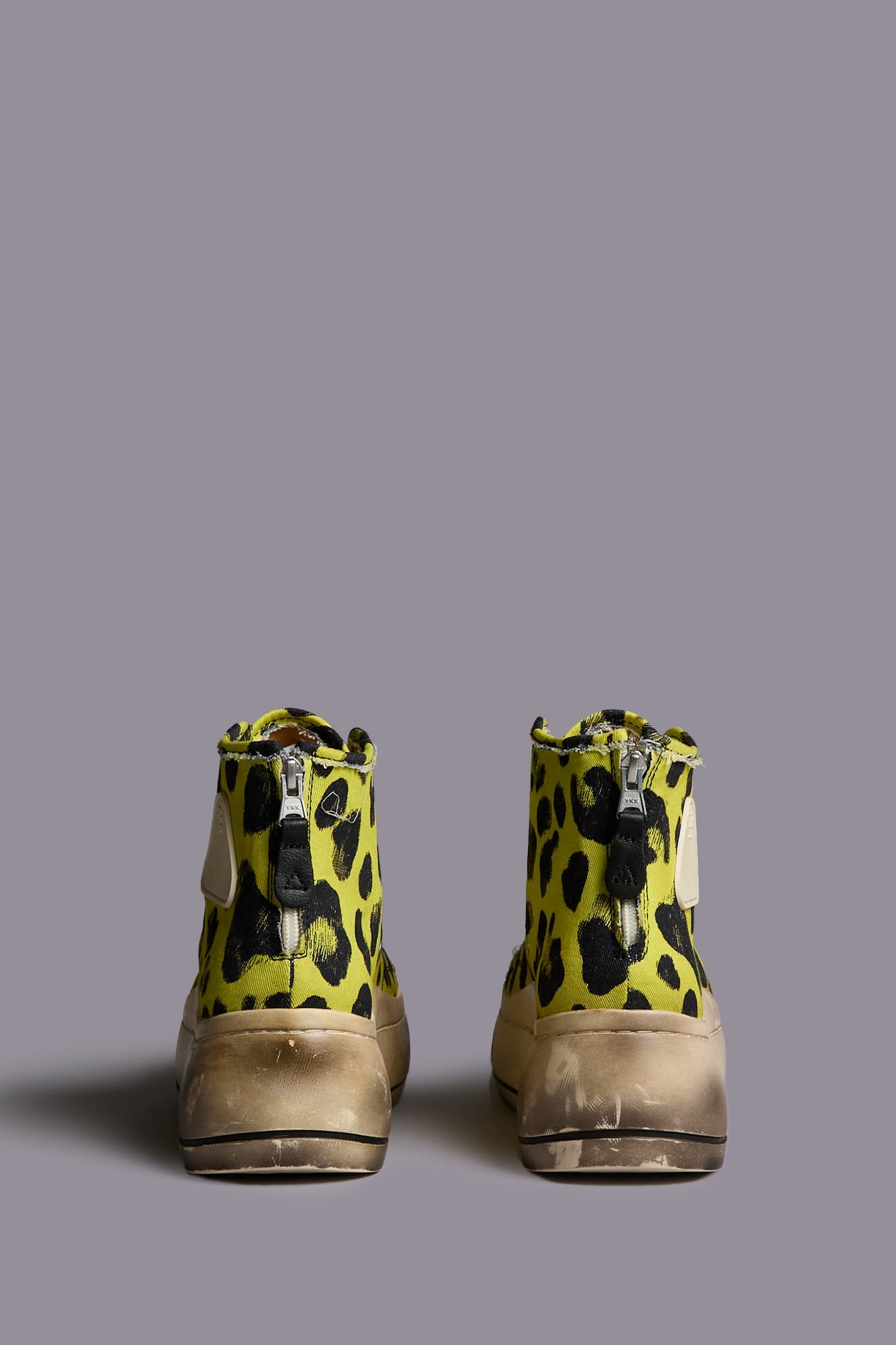 KURT HIGH TOP SNEAKER - YELLOW CHEETAH PRINT - R13