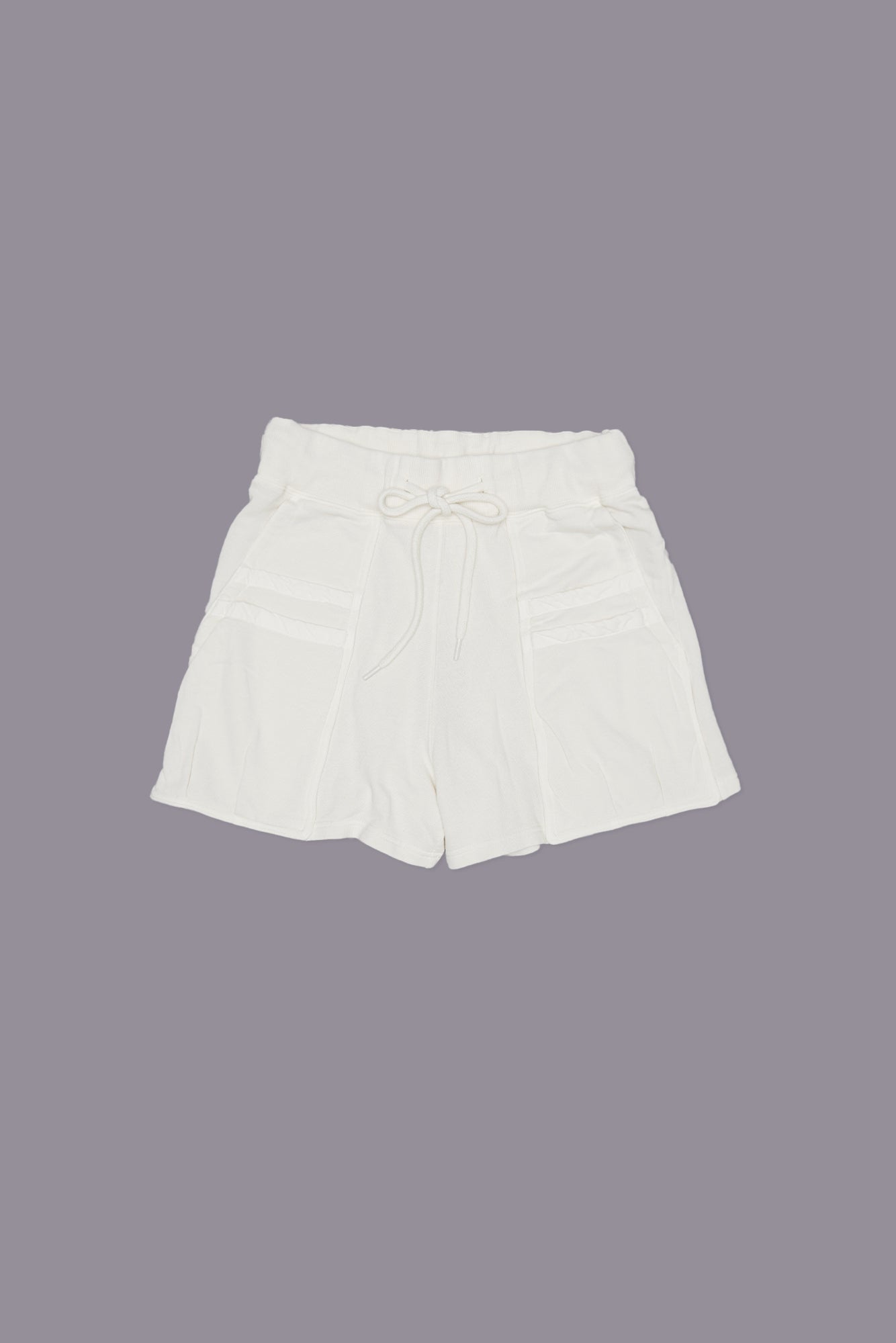 LAYERED POCKET SWEATSHORT - ECRU - R13