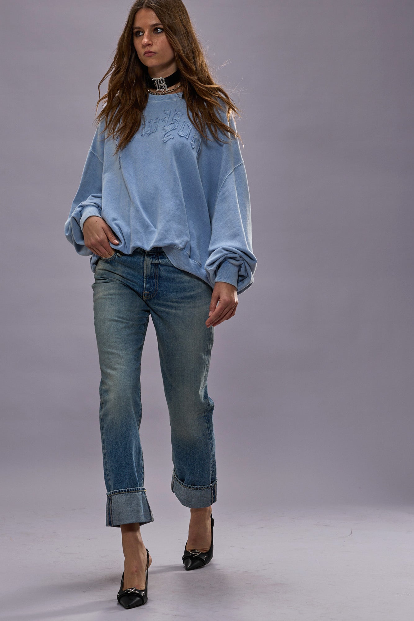 NEW YORK BALLOON CREWNECK - LIGHT BLUE - R13