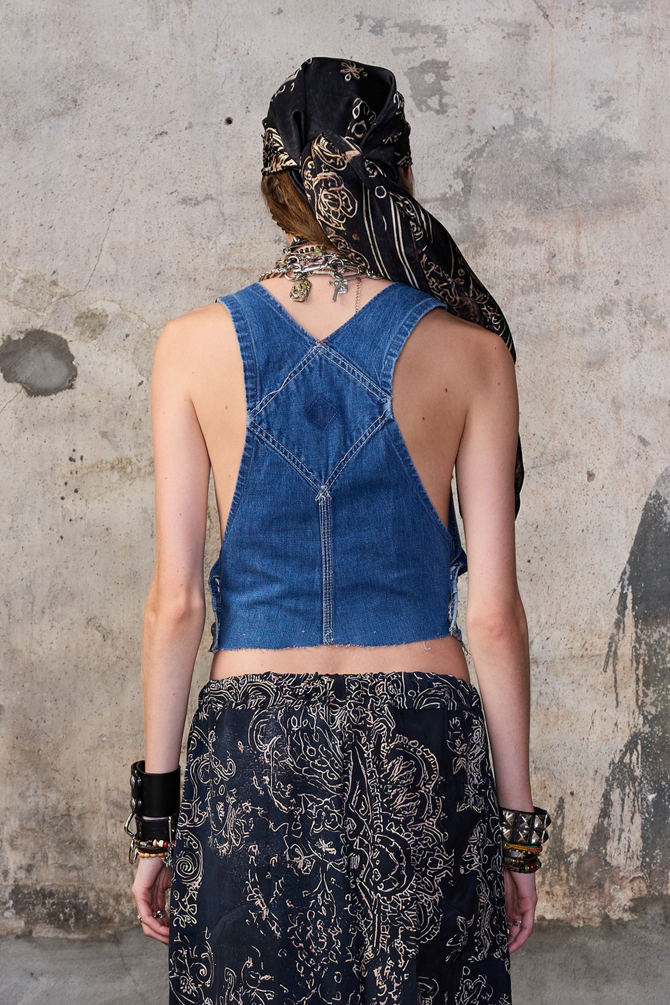 OVERALL BIB BUSTIER - NOISE BLUE - R13