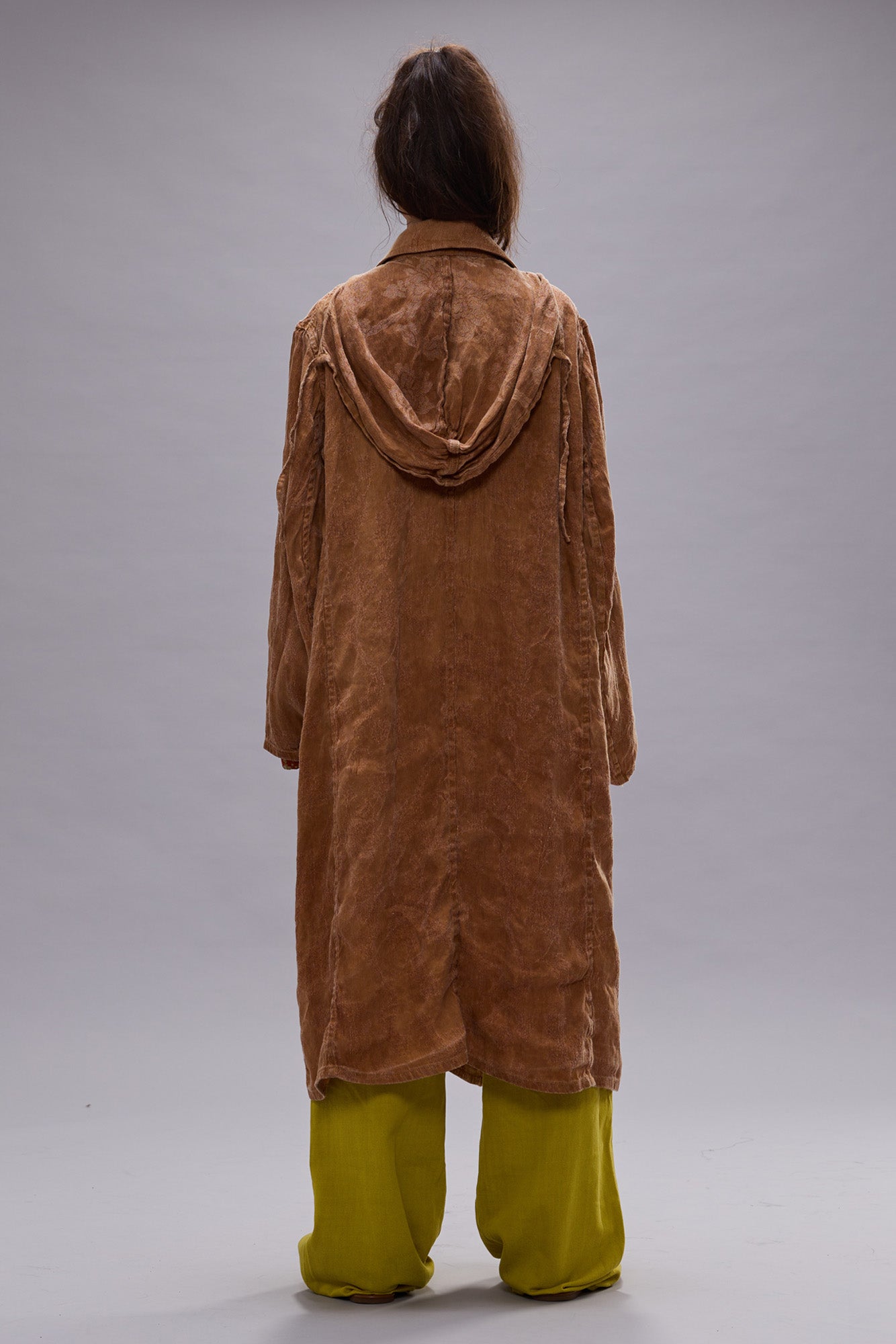 OVERSIZED HOODED COAT - ORANGE FLORAL - R13