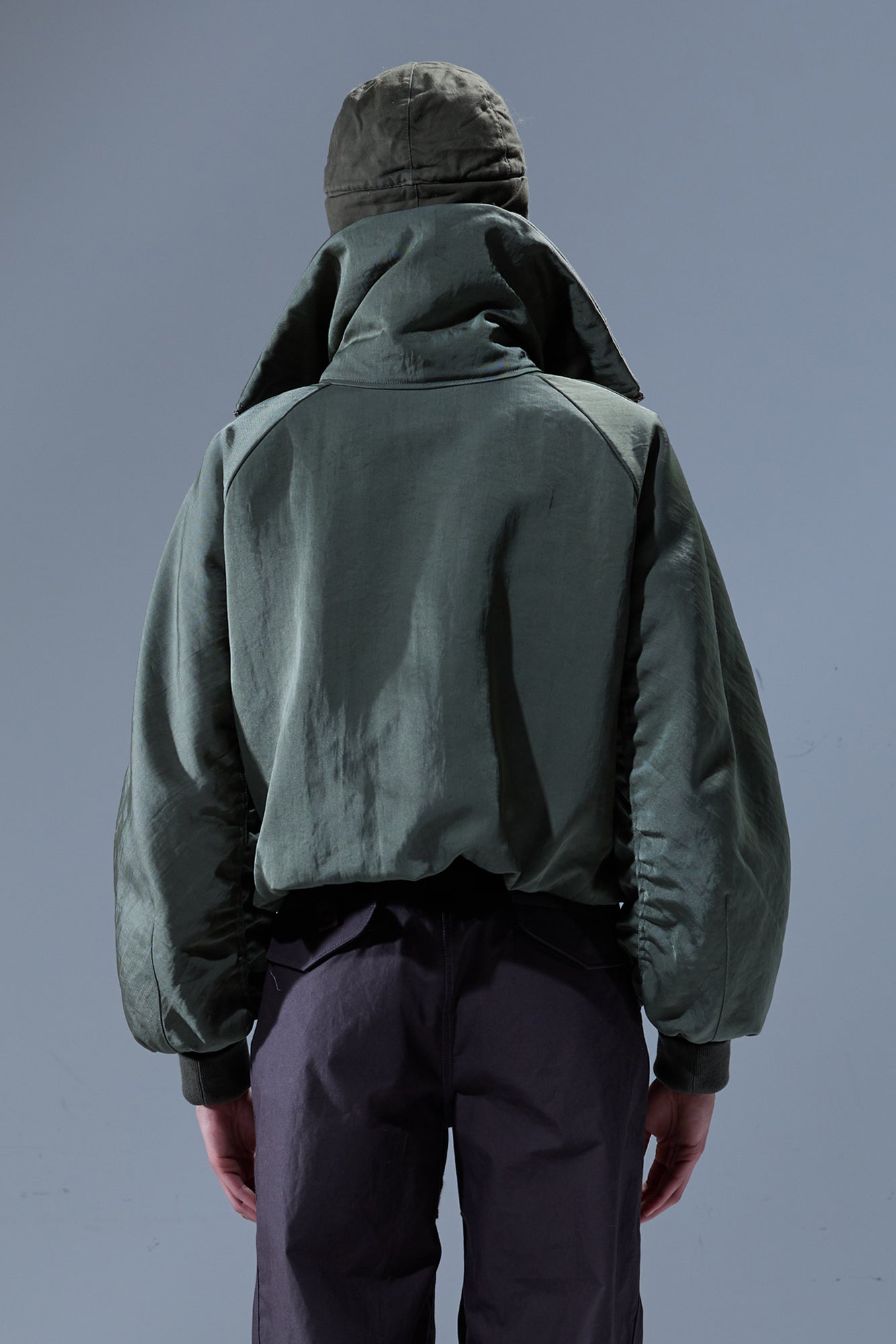 OVERSIZED PADDED FLIGHT JACKET - OLIVE GREEN - R13