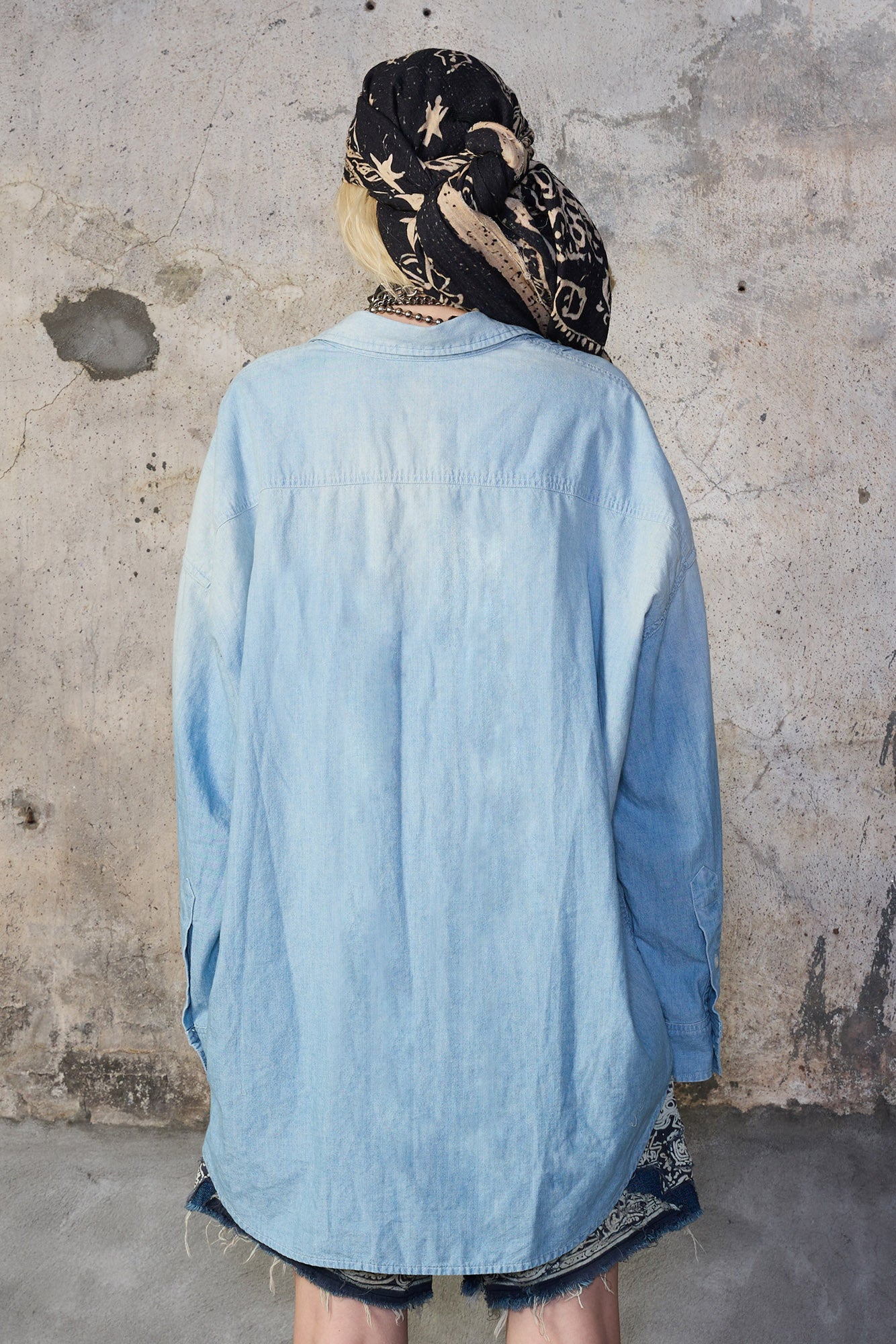 PINTUCK DROPNECK SHIRT - WORN BLUE CHAMBRAY - R13