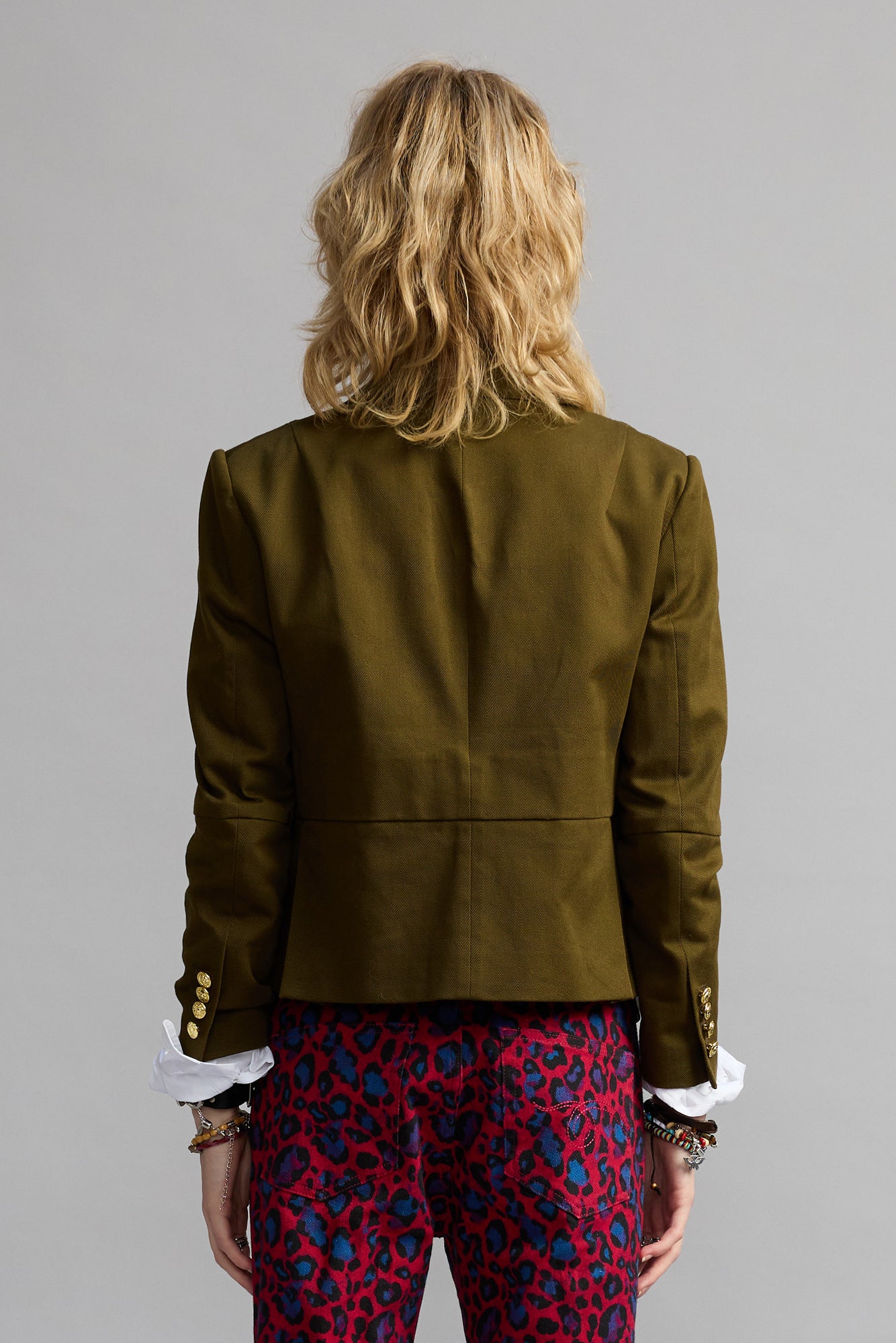 Pleated Boyfriend Blazer - Olive Green - R13