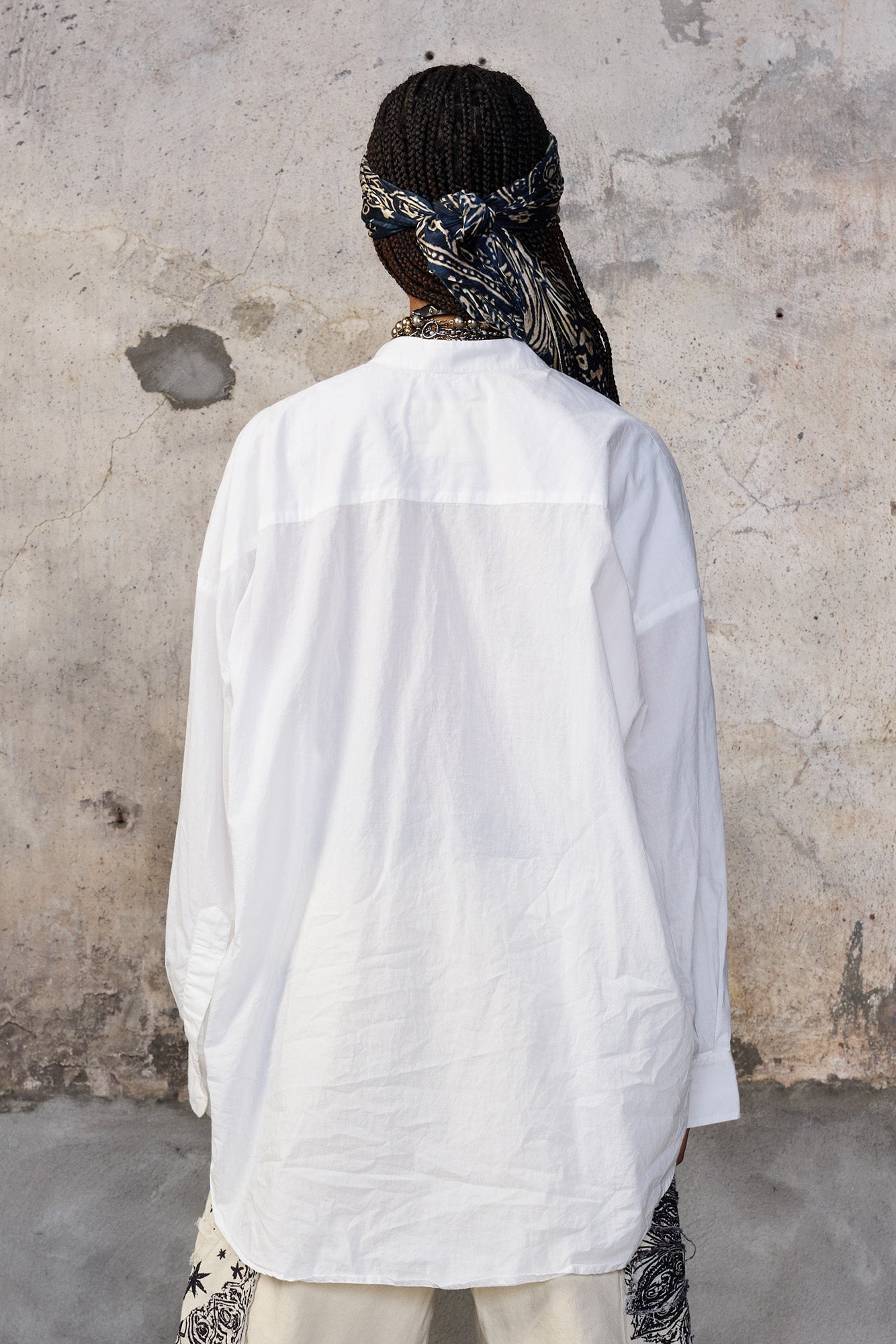 PLEATED FRONT SHIRT - WHITE - R13