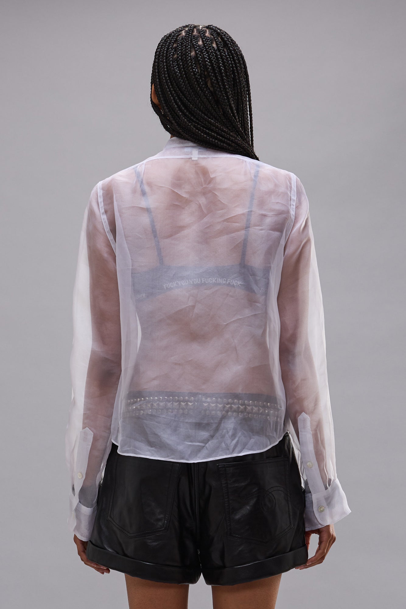 PLEATED TUXEDO FRONT SHIRT - WHITE - R13