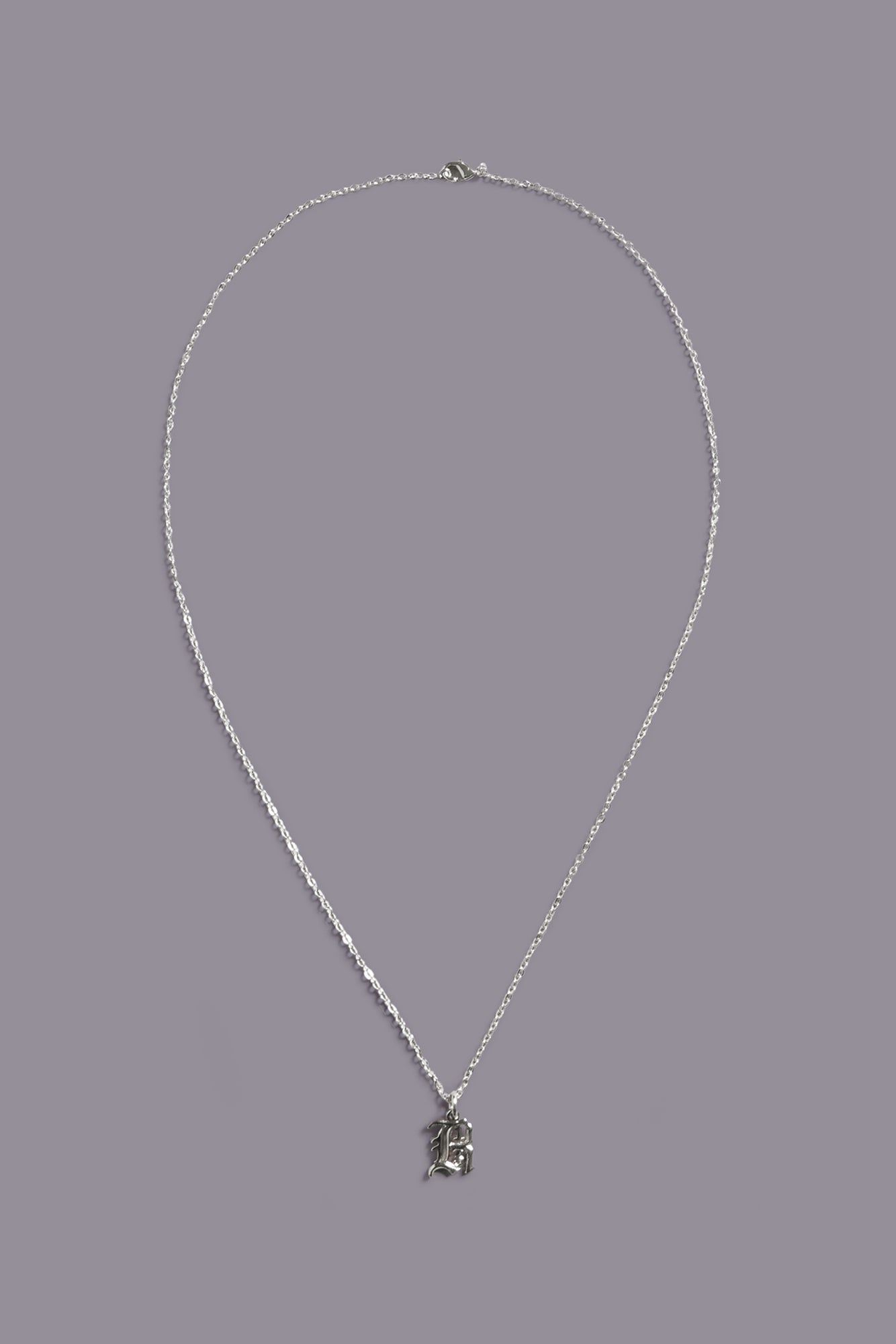 R13 CHAIN NECKLACE WITH PENDANT - SHINY SILVER - R13
