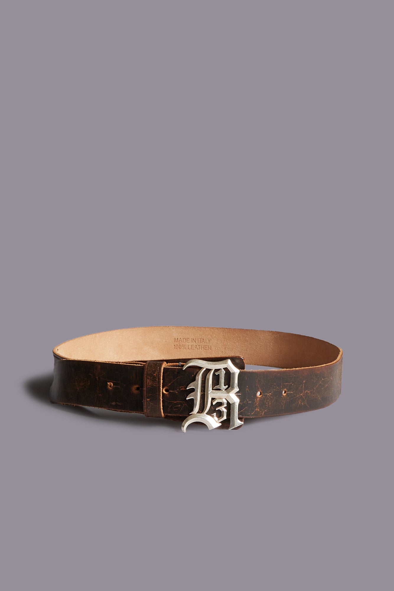 R13 LOGO BUCKLE BELT - BROWN - R13