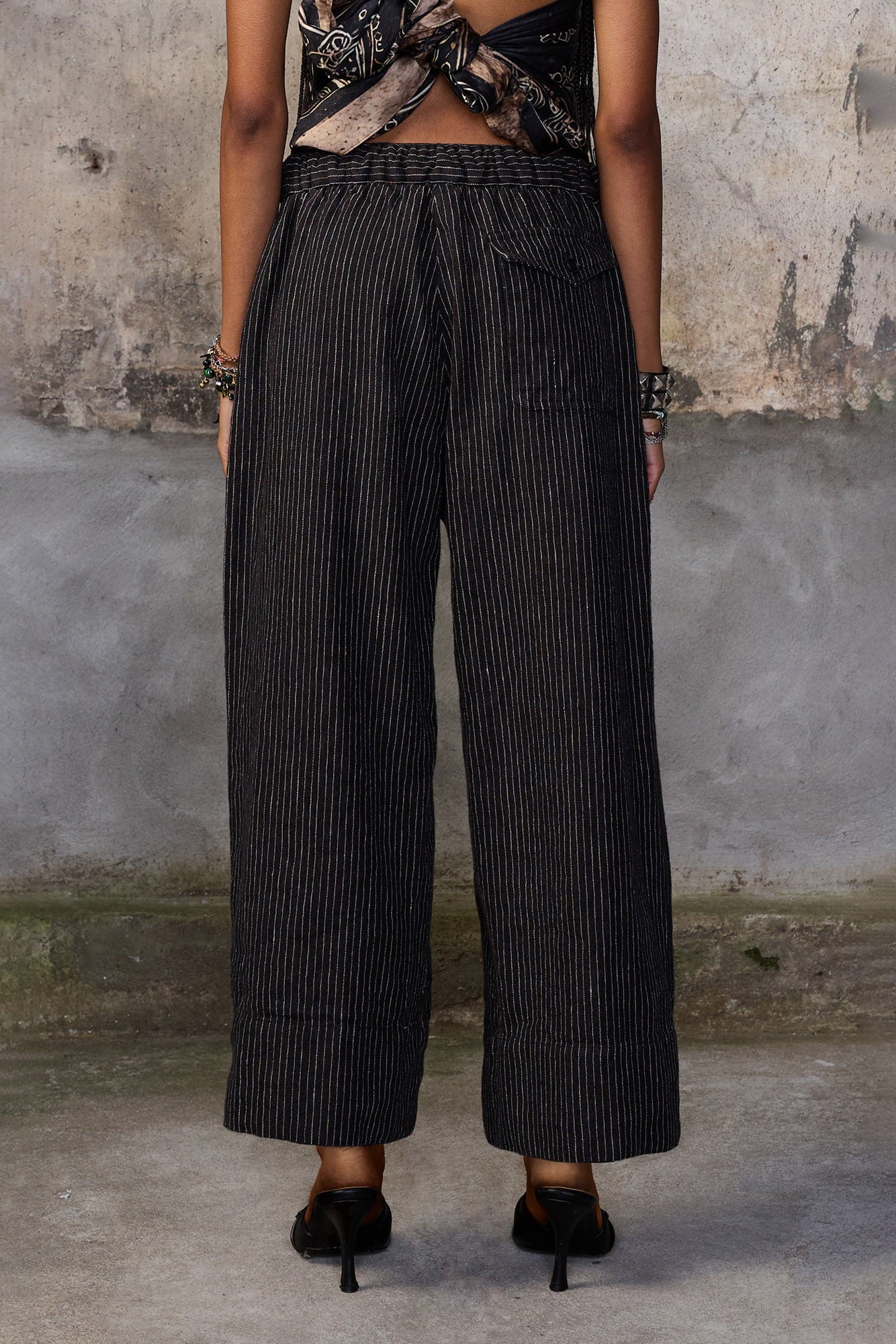 RELAXED CROPPED WORK PANT - BROWN STRIPE - R13