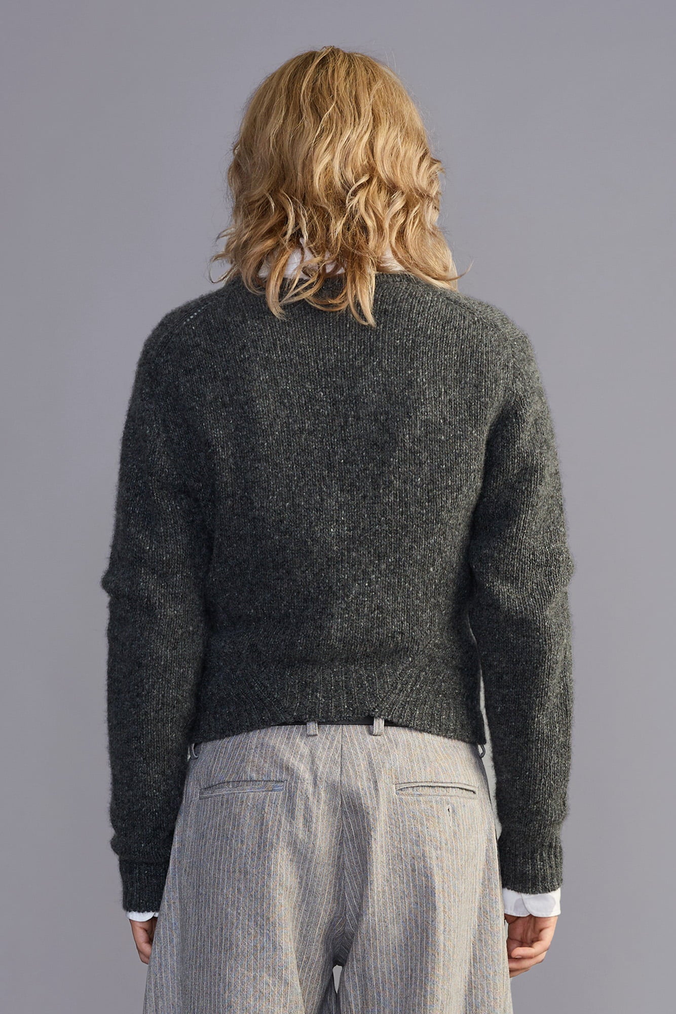 Split Hem Cardigan - Charcoal Grey - R13