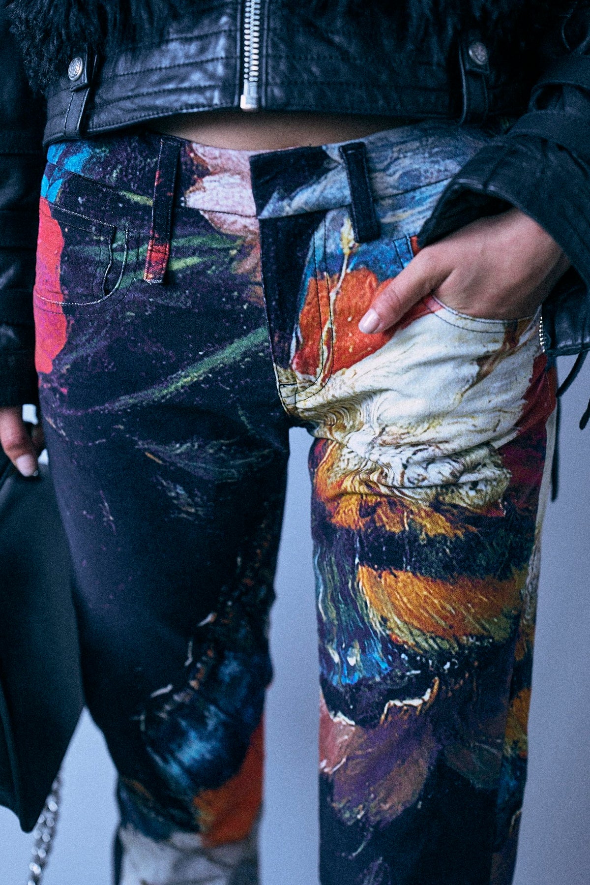 Tailored Boy Straight - Multicolor On Black Large Butterfly - R13