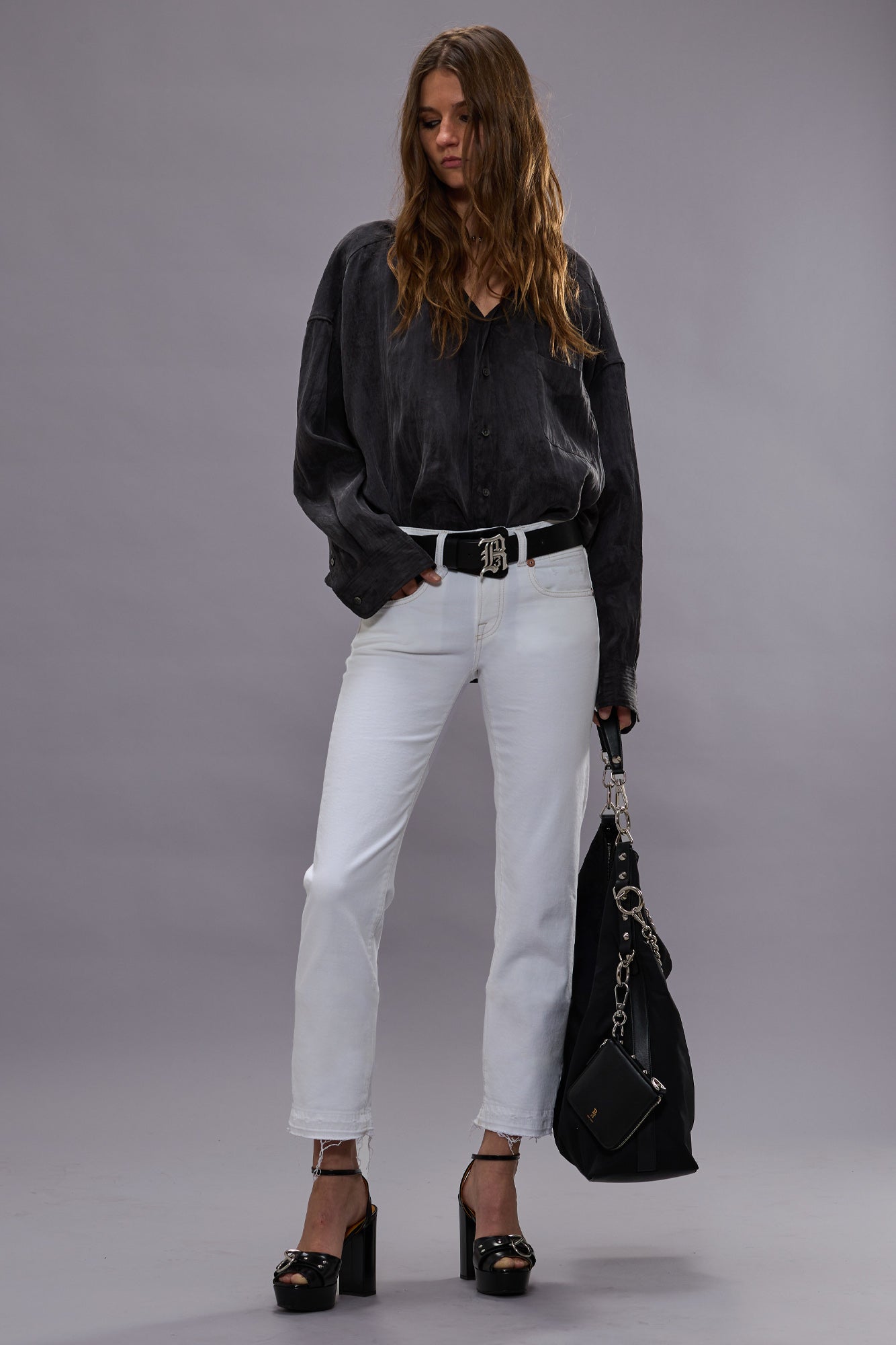 TWISTED NECK SHIRT - BLACK - R13