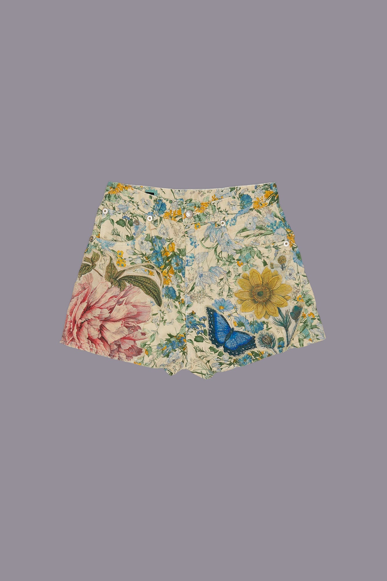 VENTI SHORT - APPLIQUE ECRU FLORAL - R13